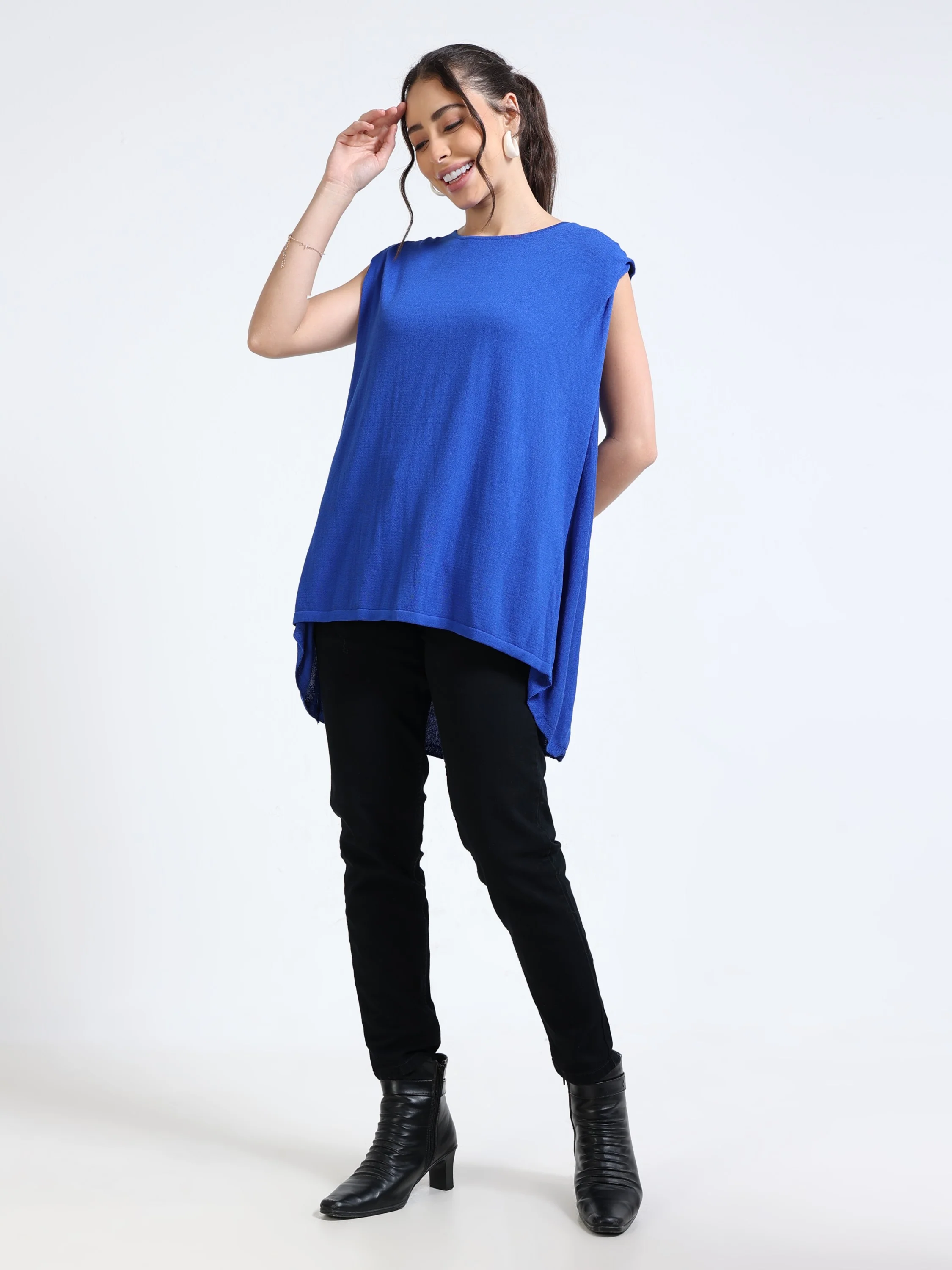 Women Blue High Low Top - Image 4