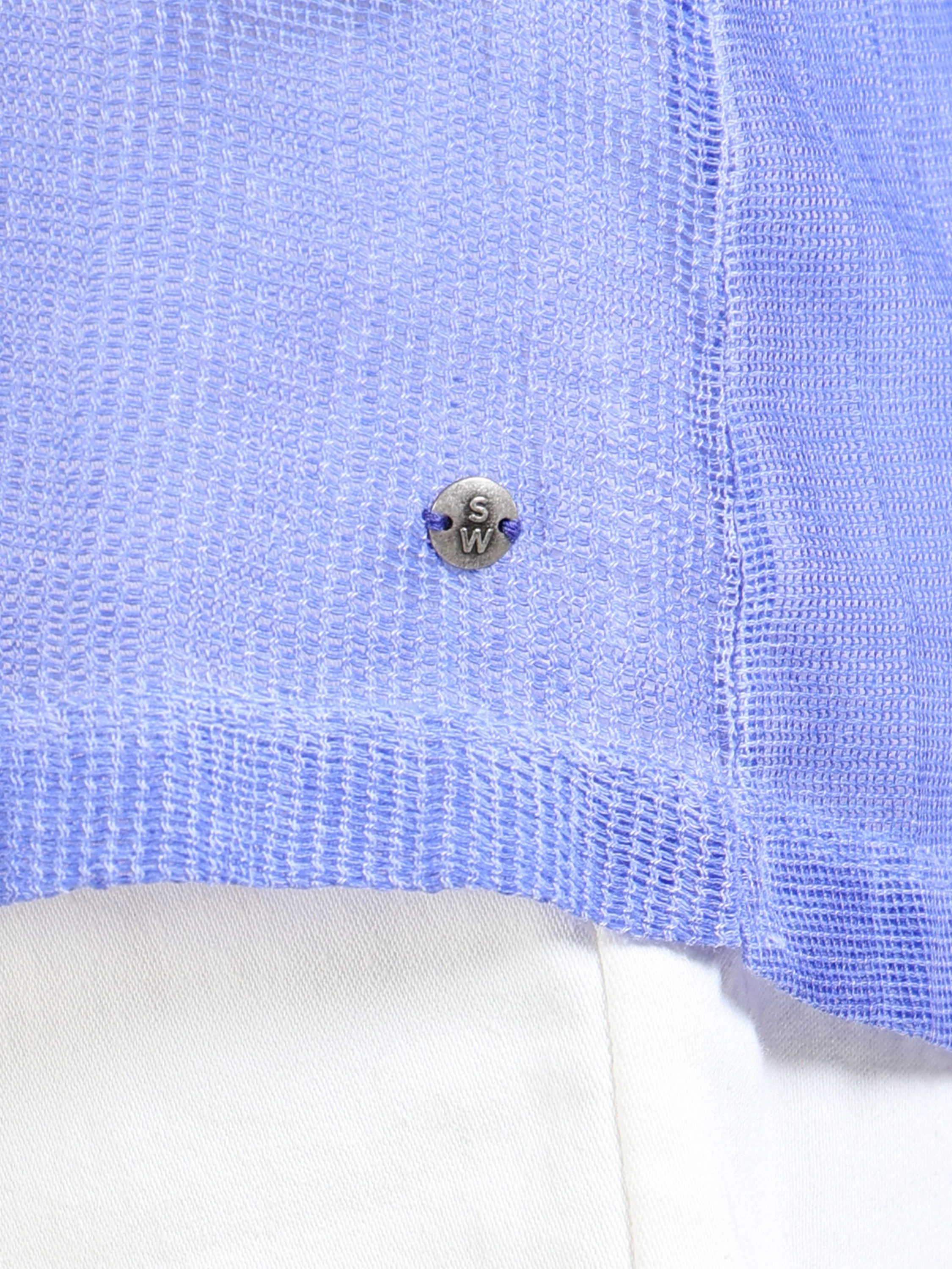 Women Blue Mesh Regular Shirt - Image 7
