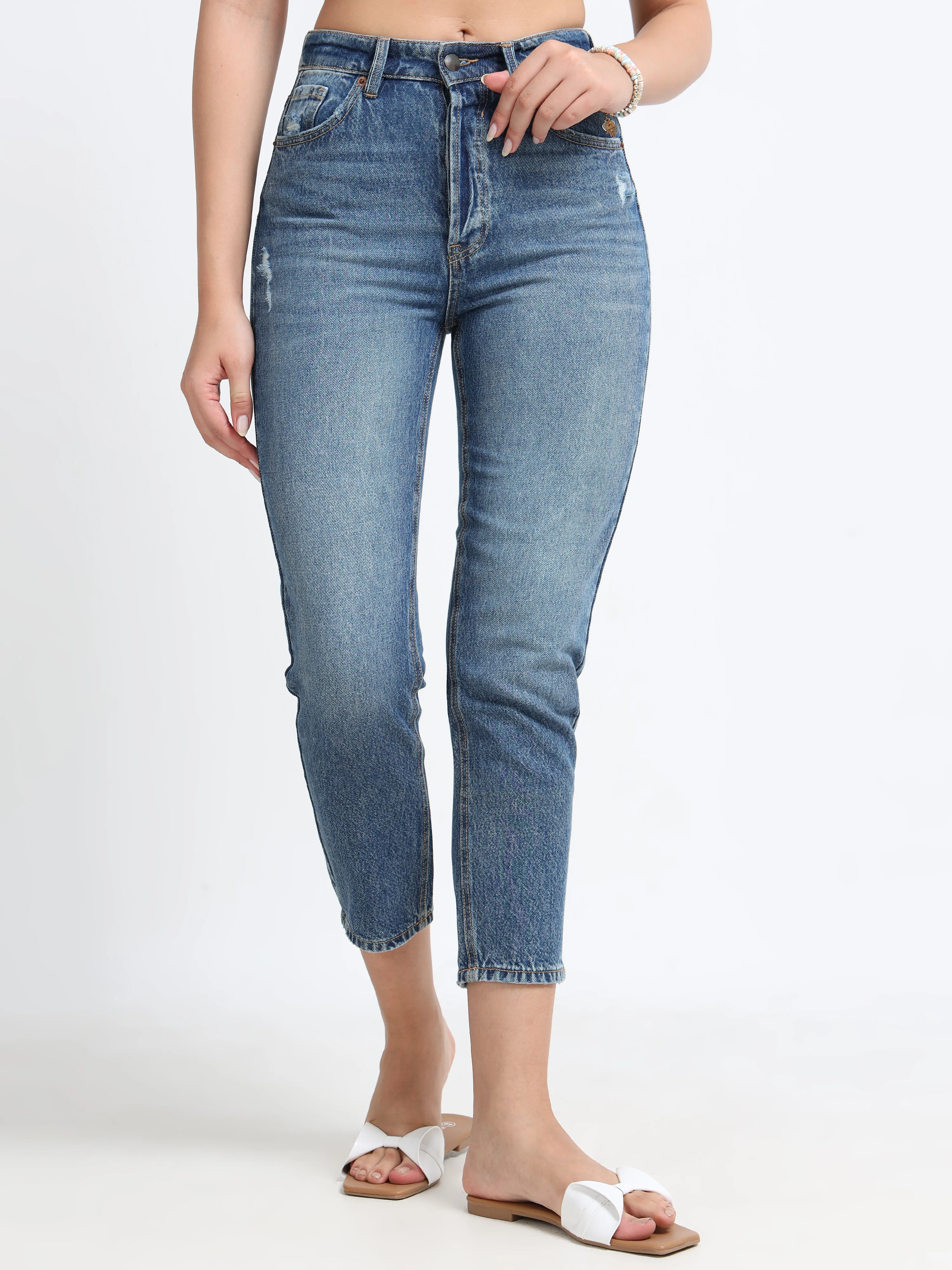 Women Blue Slim Fit Denims - Image 6