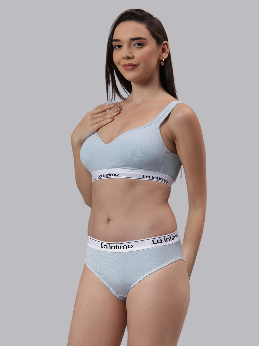 Women Plush Beauty T-Shirt Bra Combo Set - Image 3