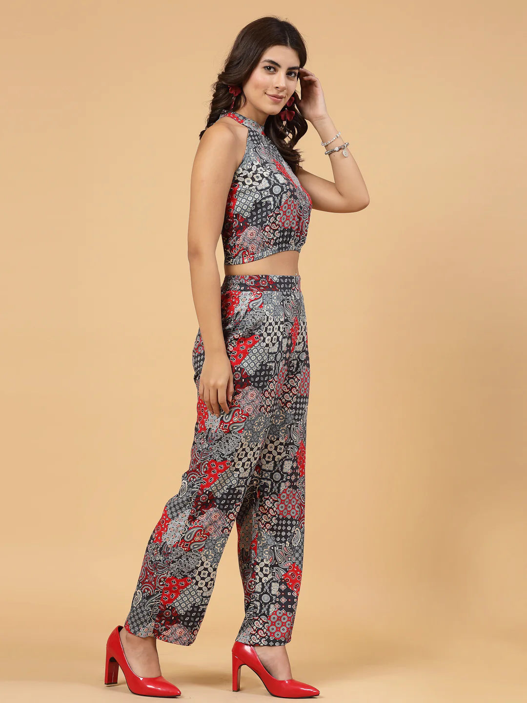 Women Blue Printed co-ords - Image 5