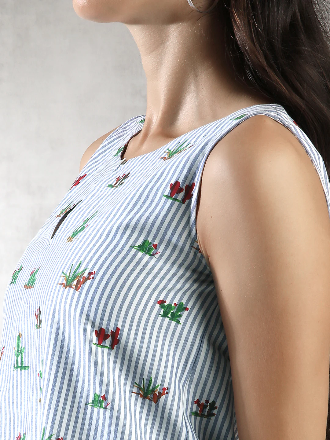 Women Blue Printed Casual Dress - Image 6