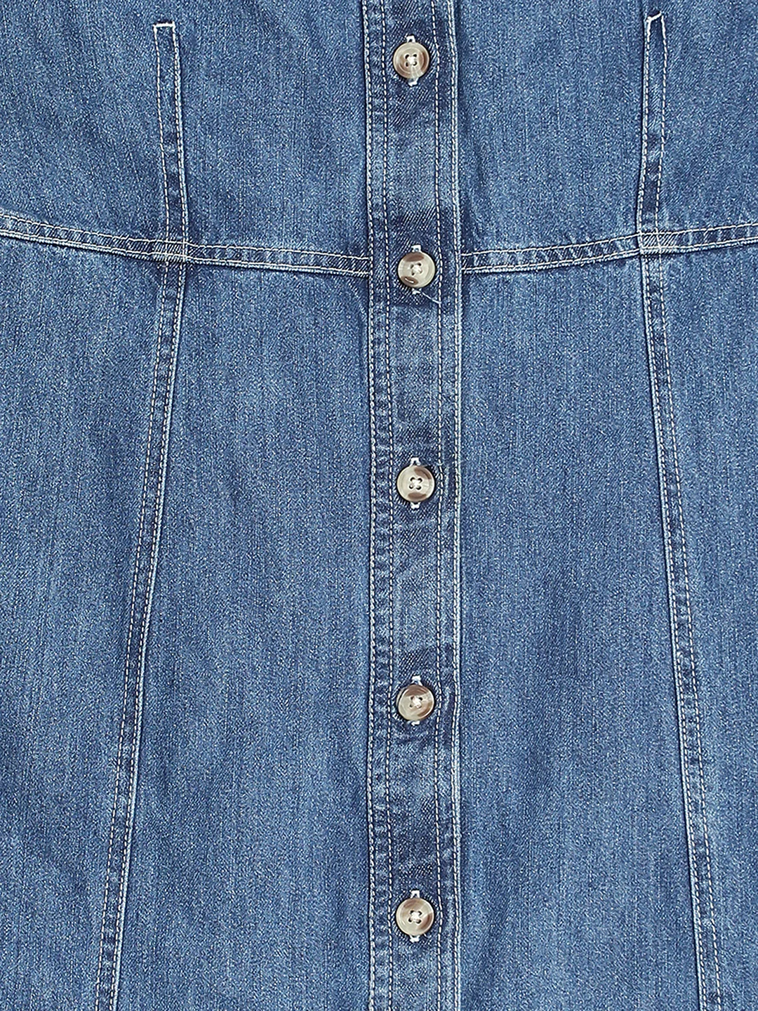 Women Full Sleeve Denim Shirt Dress - Image 4