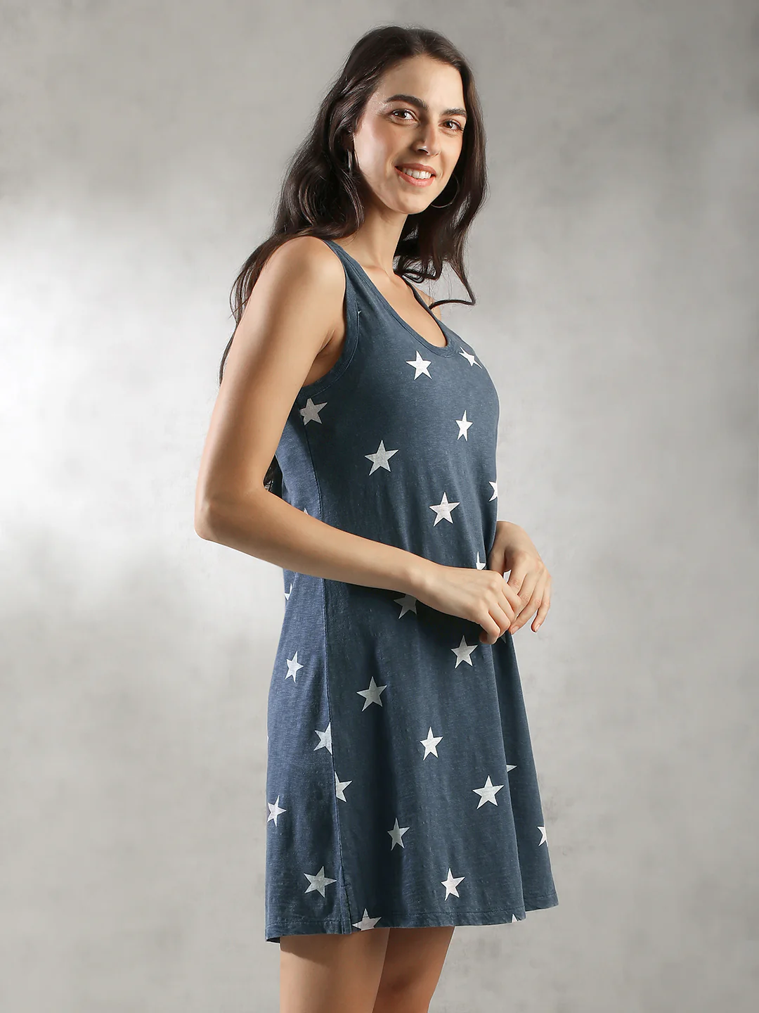 Women Blue Beach Vintage Midi Dress - Image 5
