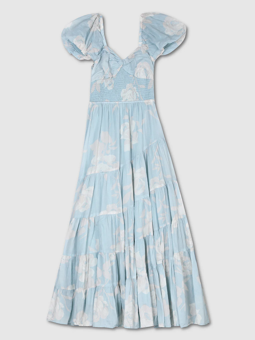 Women Sky Blue Printed Maxi Dress - Image 7