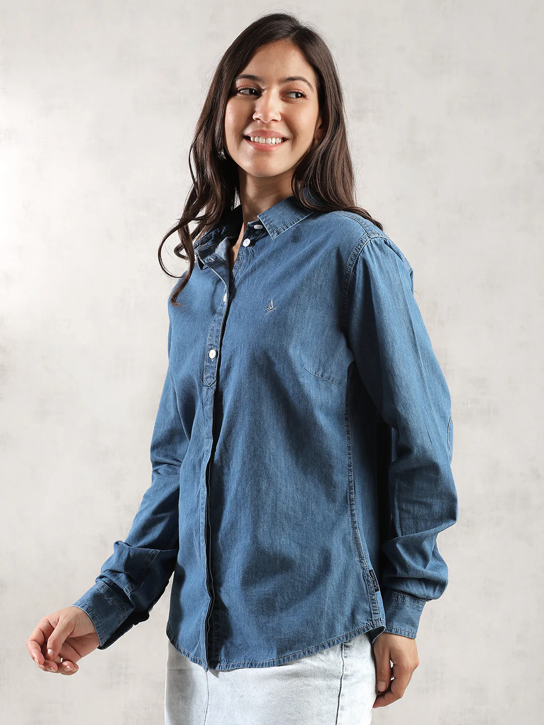 Women Blue Regular Fit Shirt - Image 3