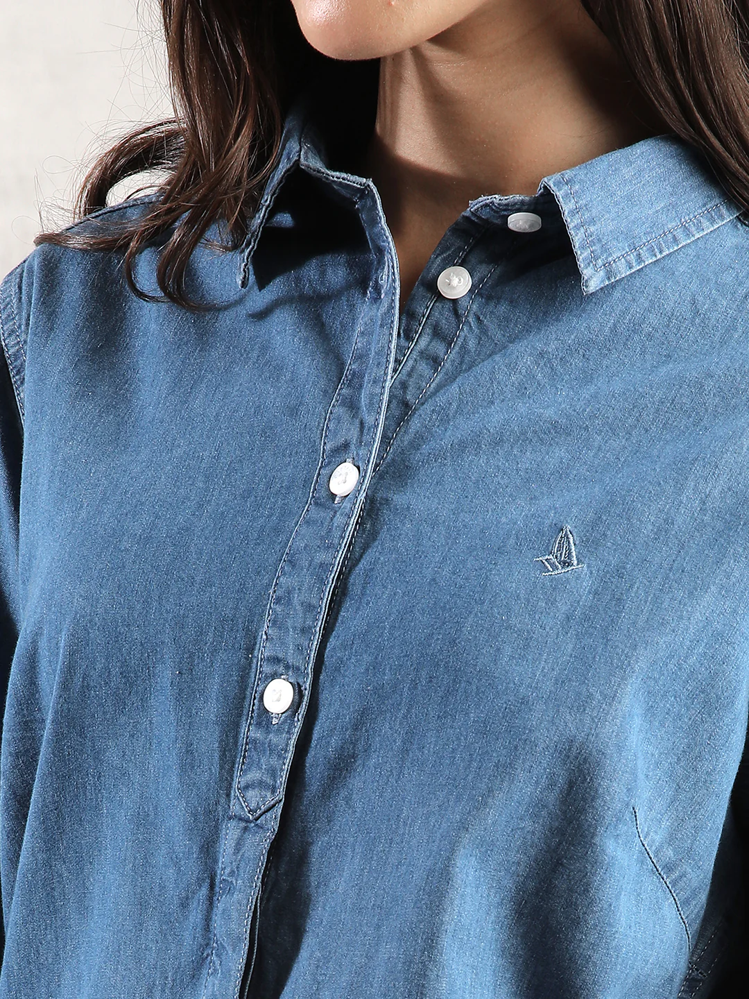 Women Blue Regular Fit Shirt - Image 5