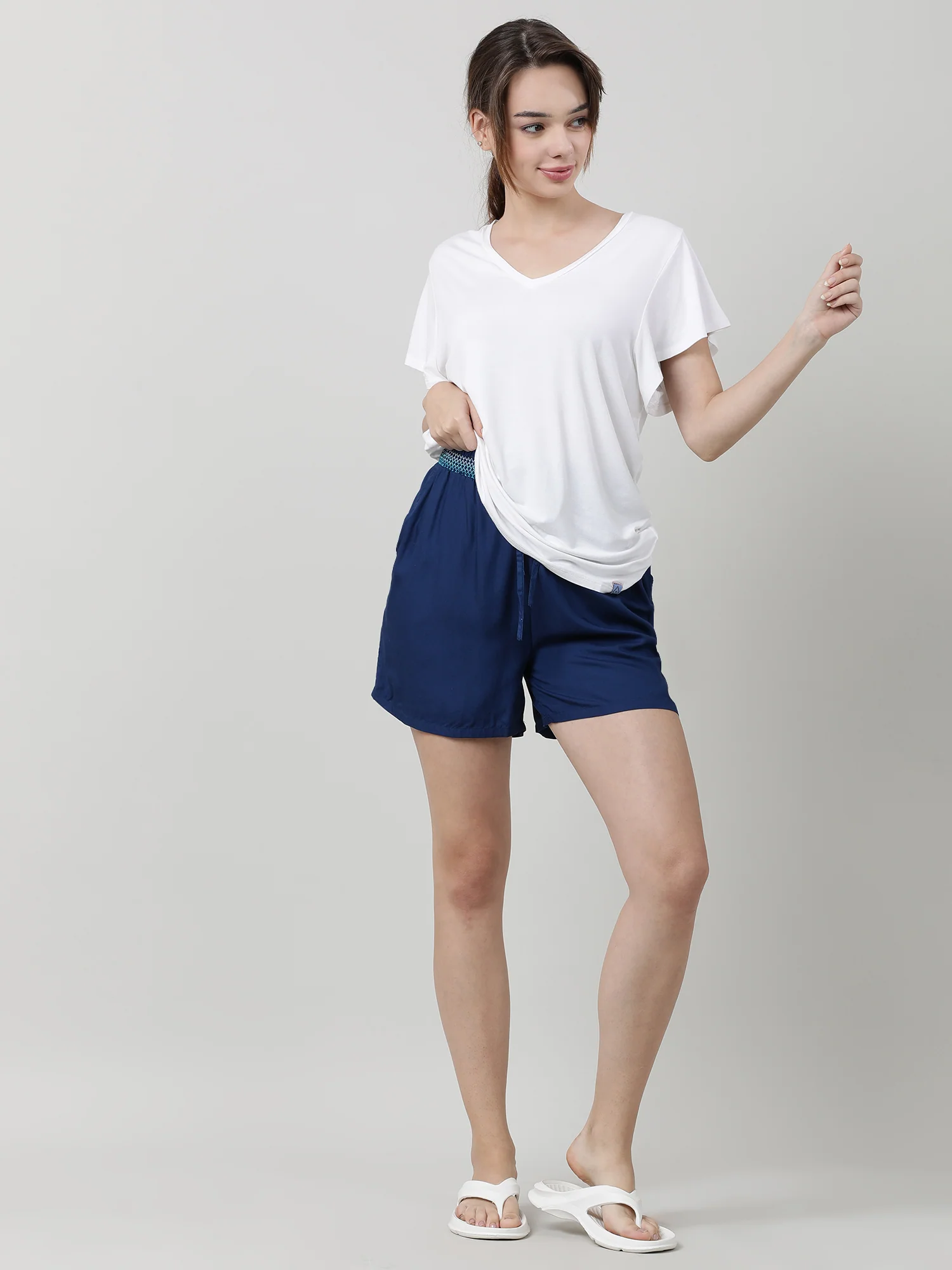 Women Blue Regular Fit Shorts - Image 7
