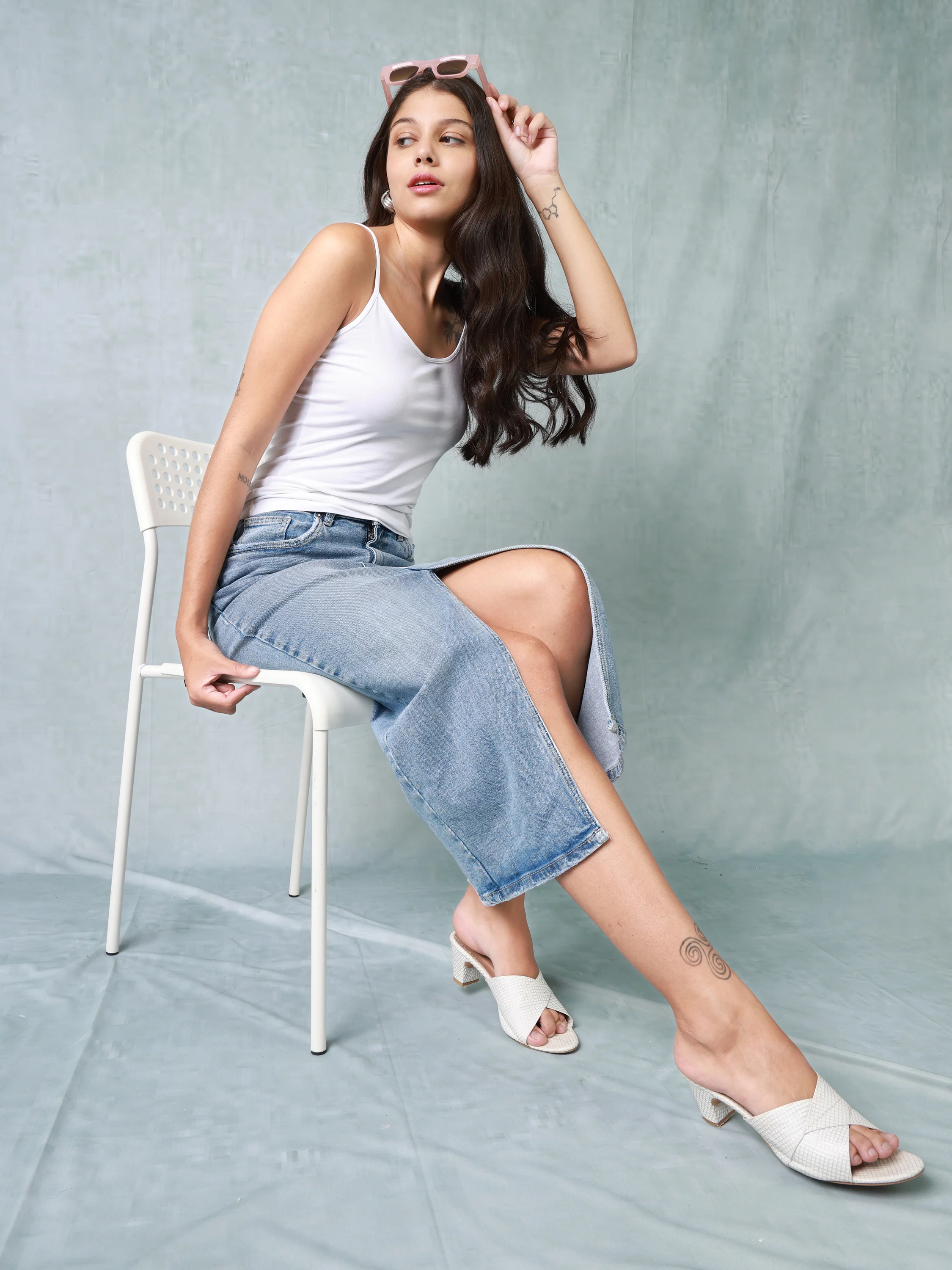 Women Blue Regular Fit Denim Skirt - Image 2