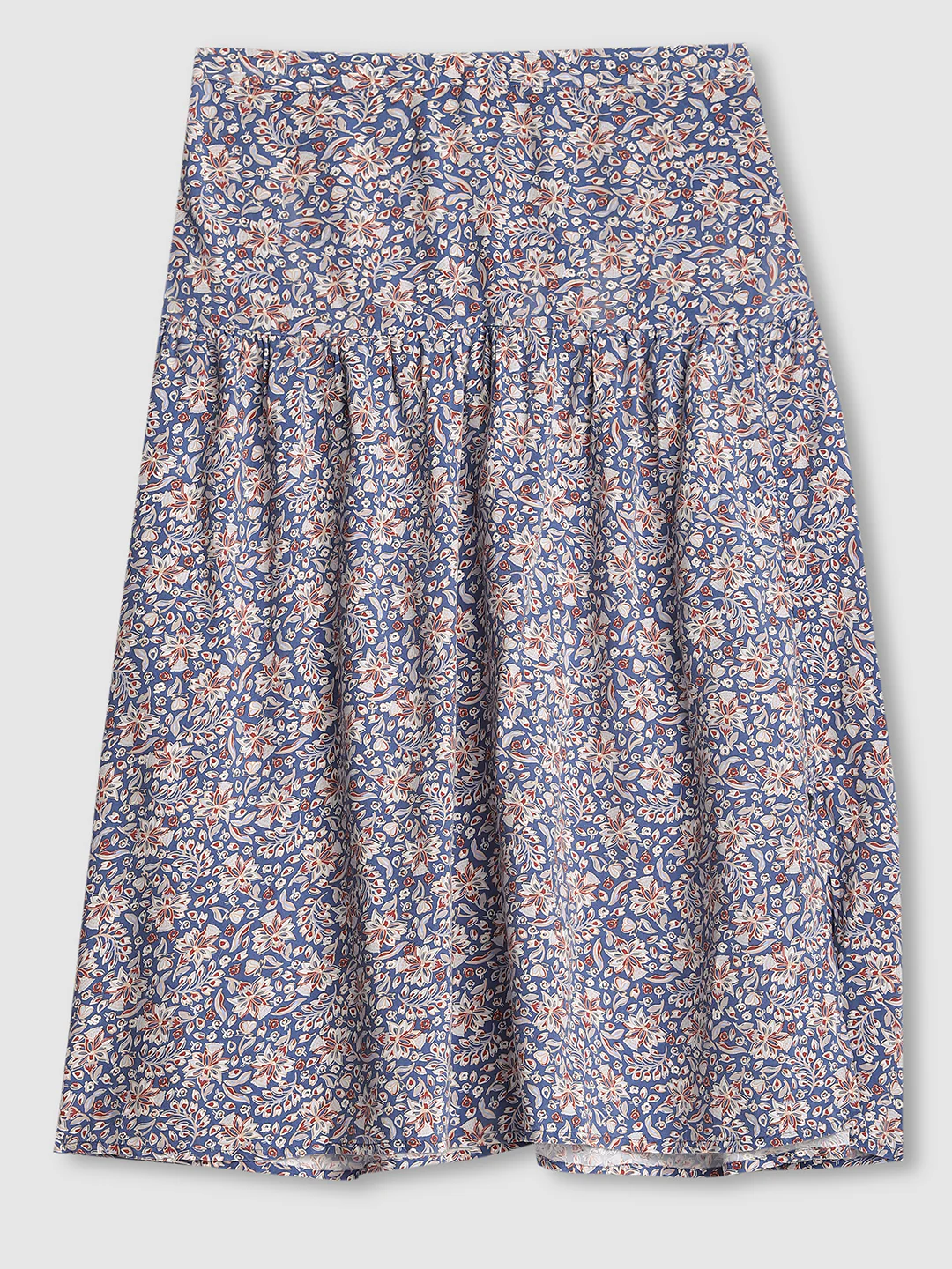 Women Blue Printed Long Length Skirt - Image 7