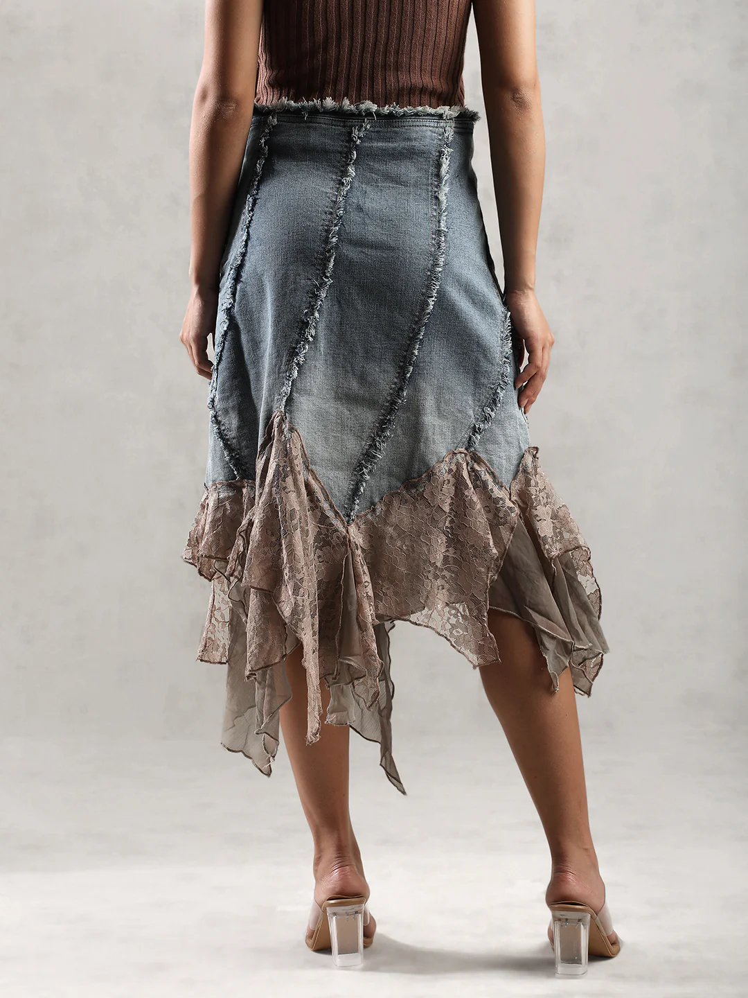 Women Chic Uptown Denim Skirt - Image 3