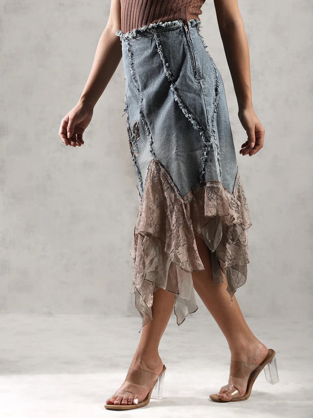 Women Chic Uptown Denim Skirt - Image 6