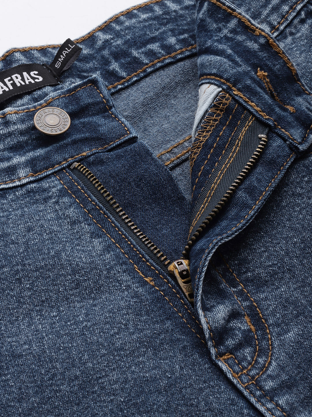Women Blue Side Button Placket Stretch Straight Jeans - Image 5