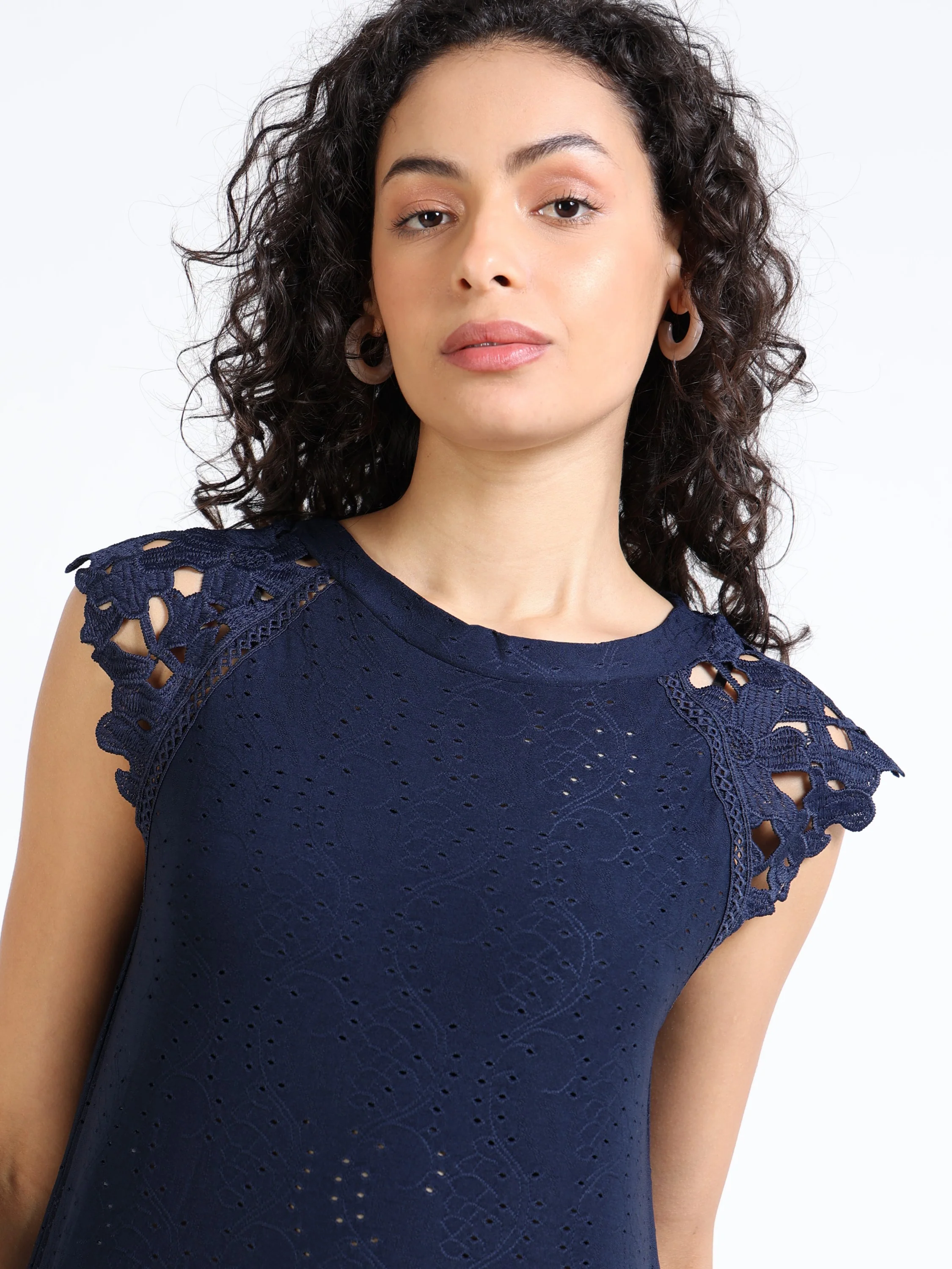 Women Navy Stylish Sleeve Top - Image 6