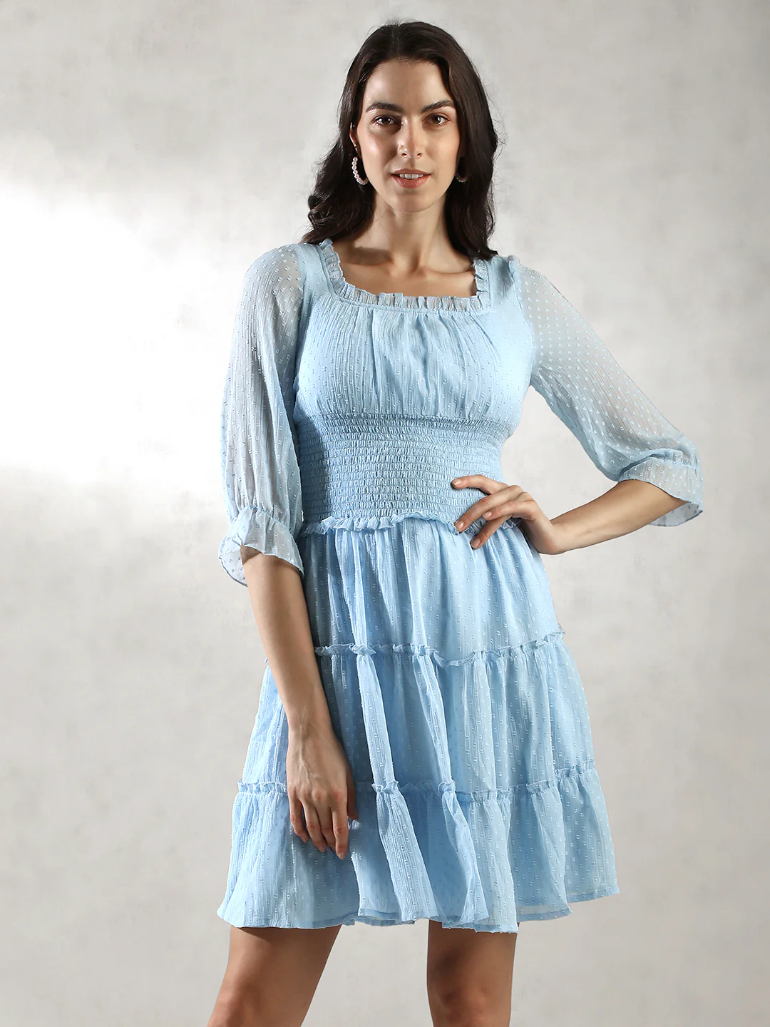 Women Blue Brunch Ready Dress - Image 2