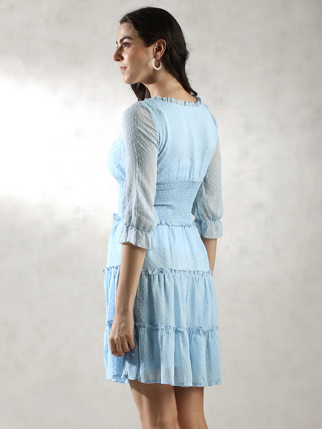 Women Blue Brunch Ready Dress - Image 3