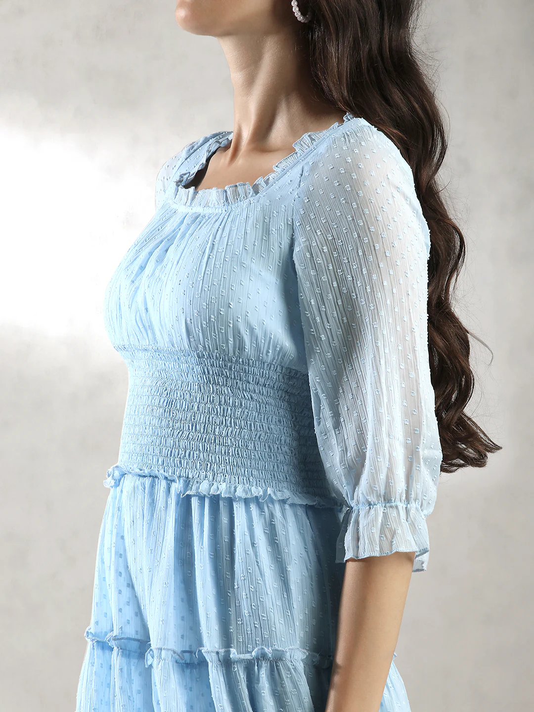 Women Blue Brunch Ready Dress - Image 5
