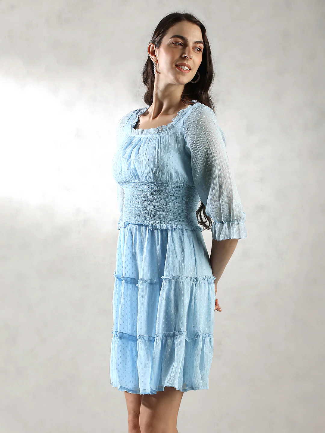 Women Blue Brunch Ready Dress - Image 6