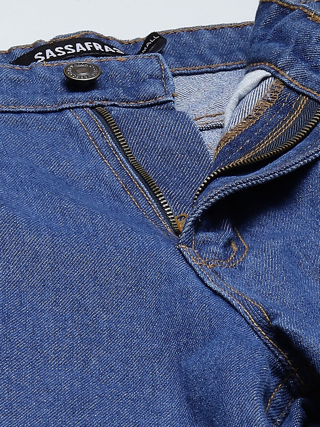 Women Blue Wide Leg Distressed Slit Jeans - Image 5