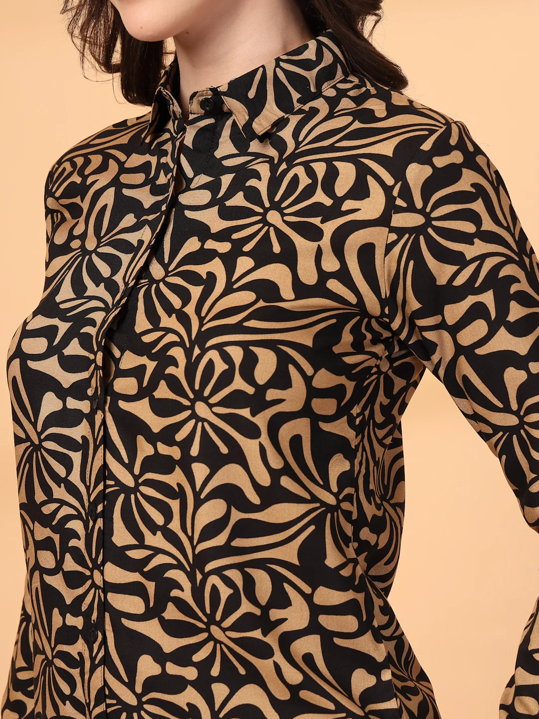 Women Brown Abstract Print Co-ords - Image 4