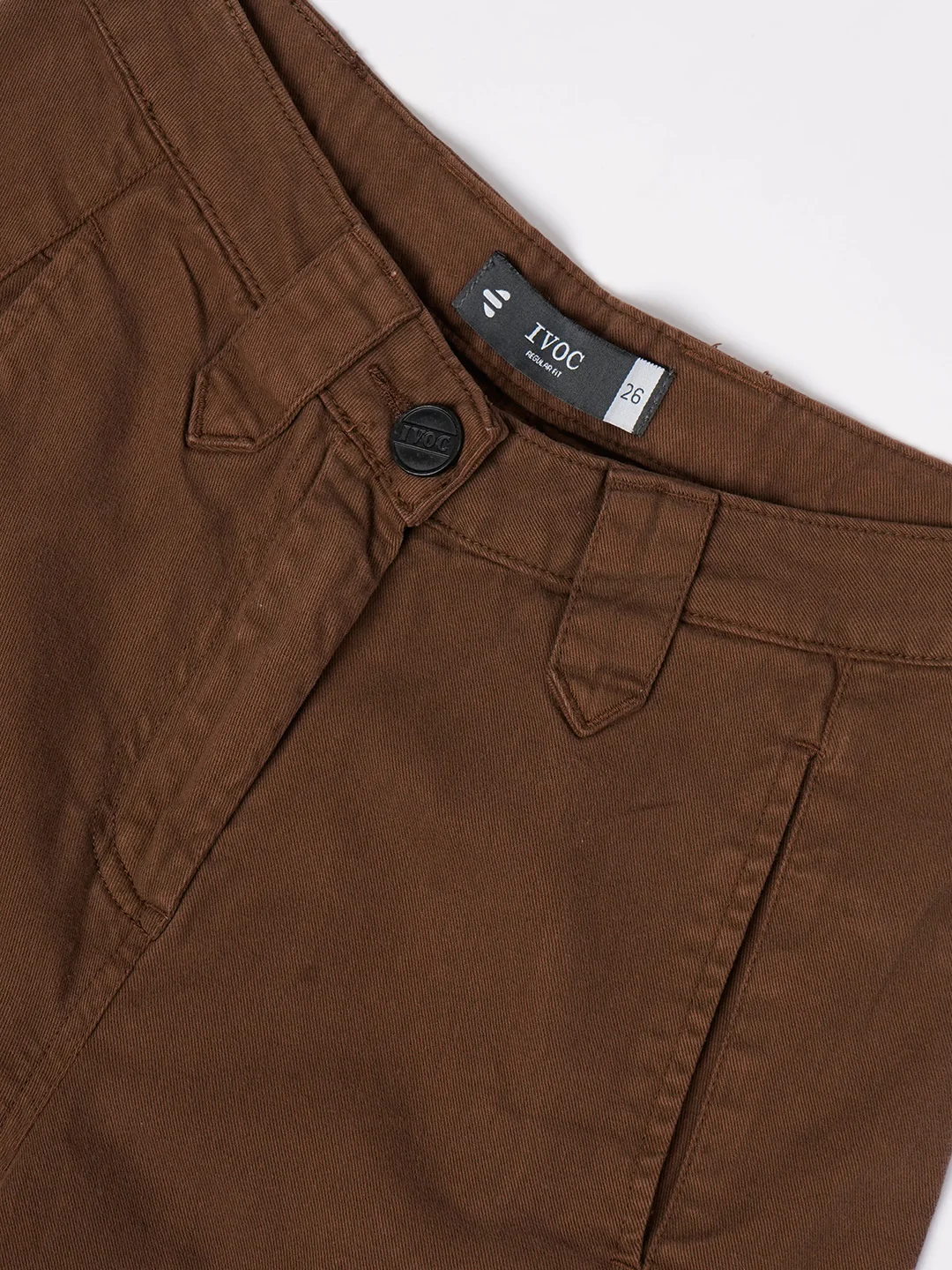 Women Brown Cargo Trouser with Waistband detailing - Image 6