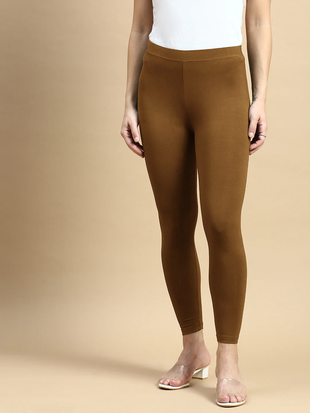 Women Brown Casual Leggings - Image 2
