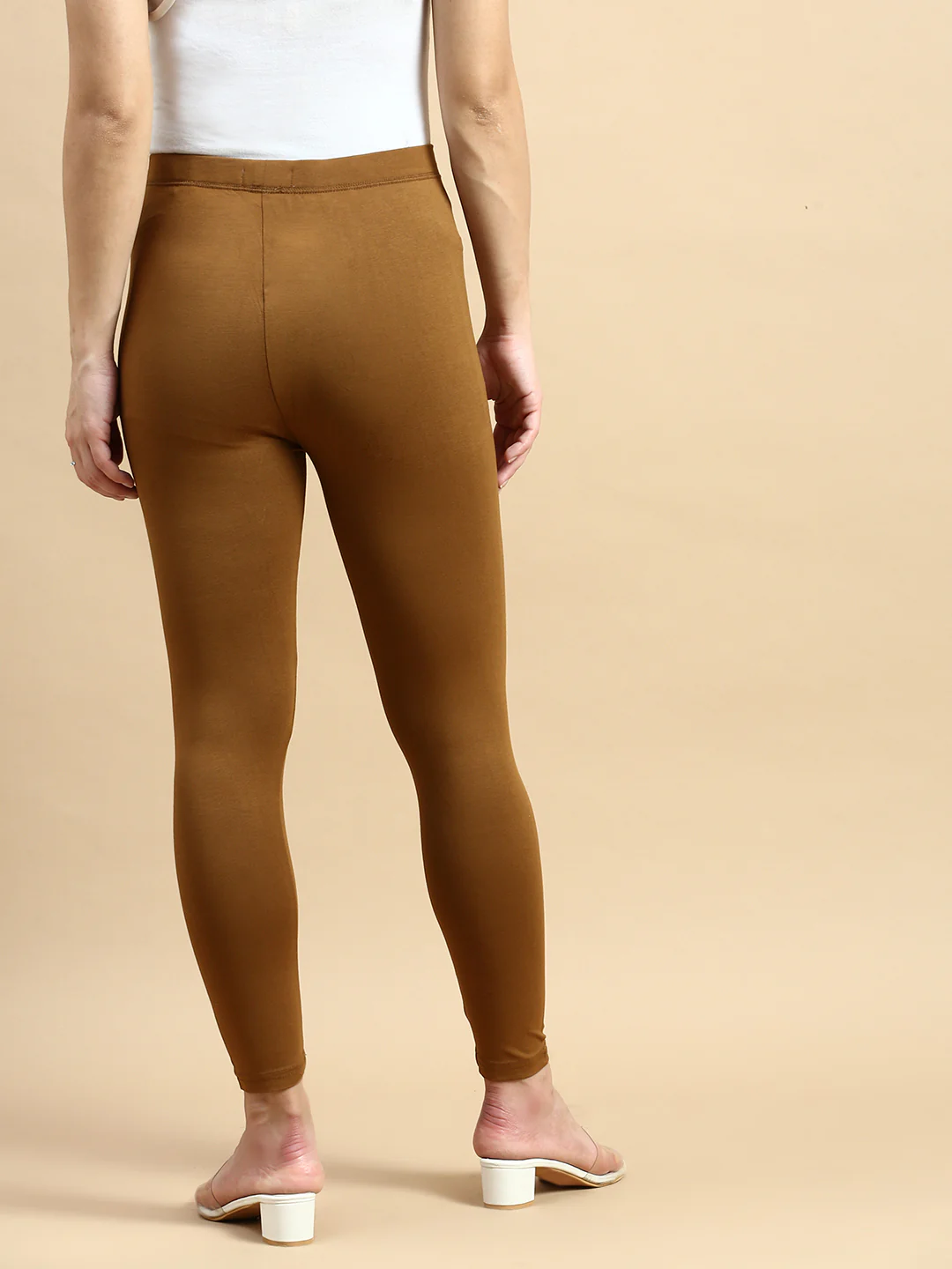 Women Brown Casual Leggings - Image 4