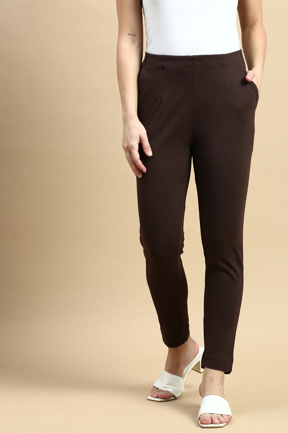 Women Brown Casual Pants - Image 2