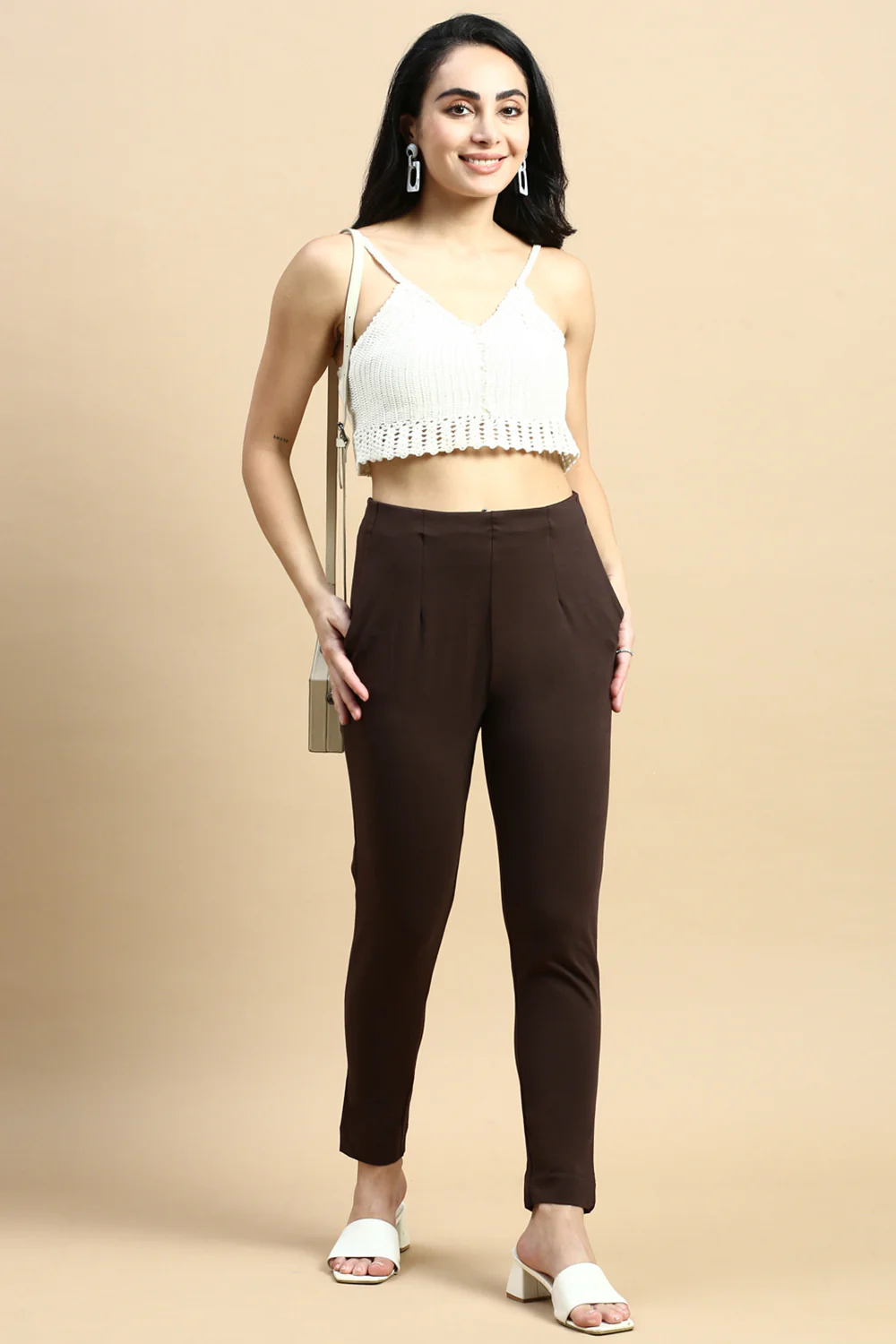 Women Brown Casual Pants - Image 5