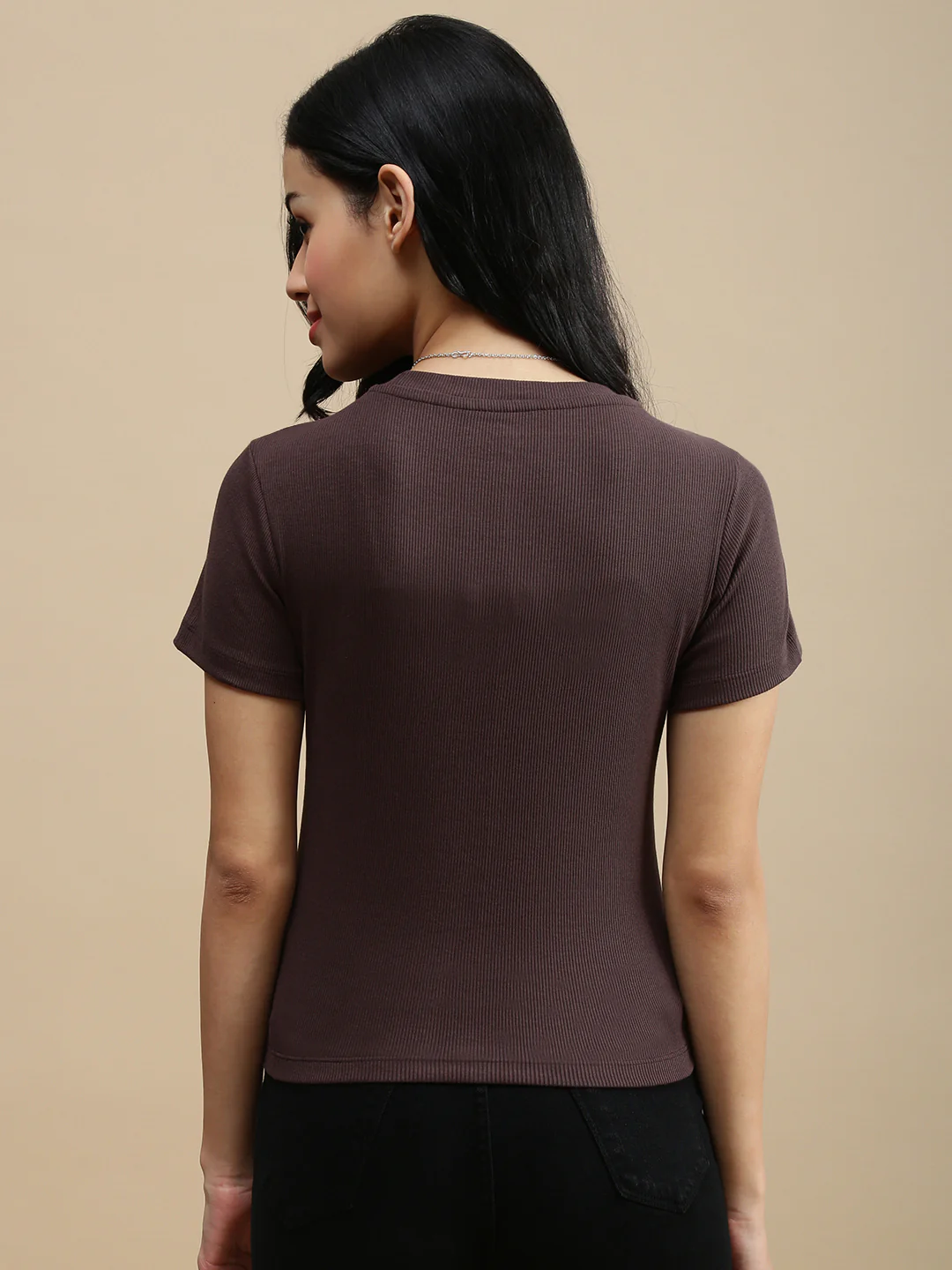 Women Brown Casual Top - Image 2