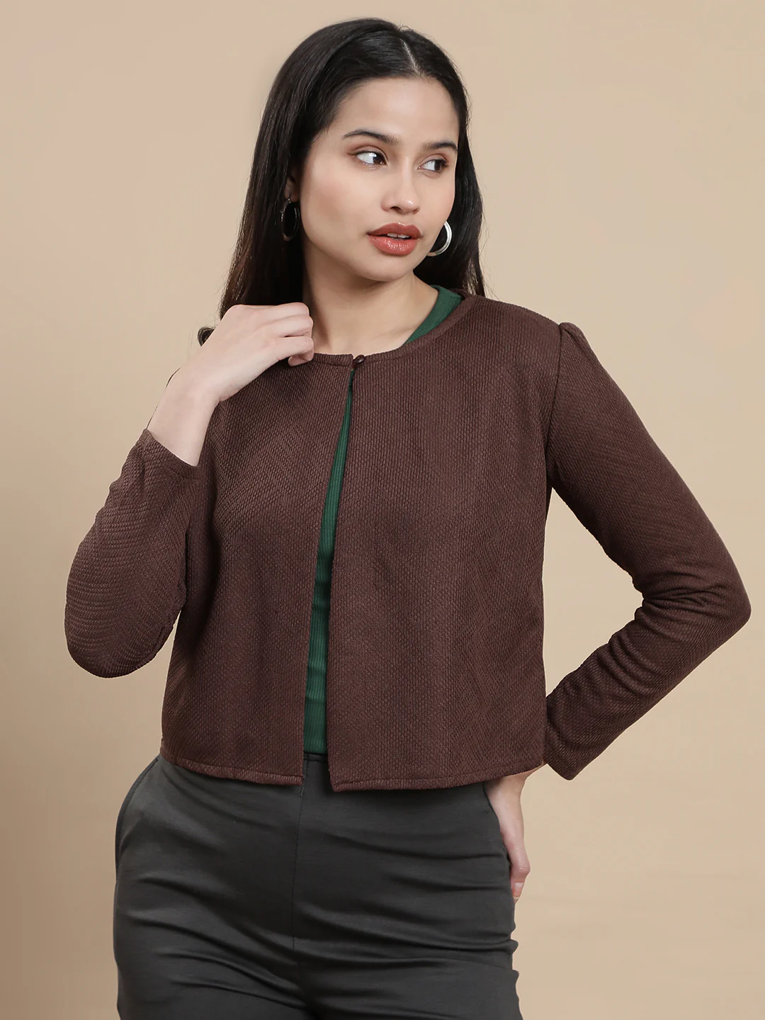 Women Brown Casual Top - Image 3