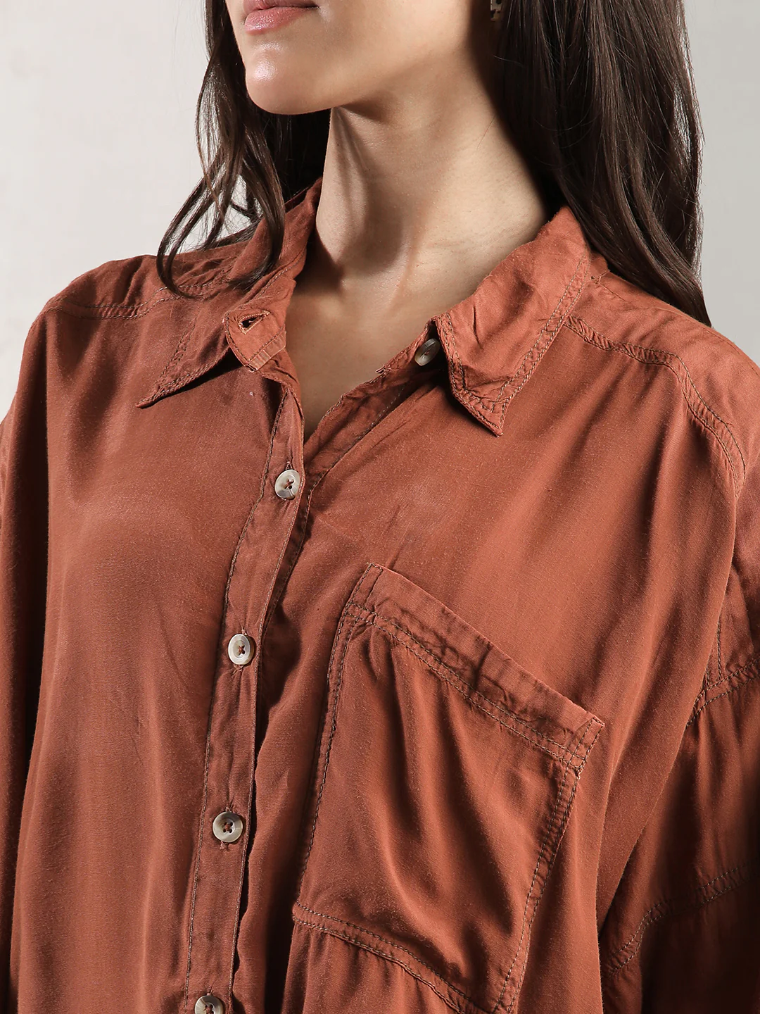Women Brown Super Cool Oversize Top - Image 4