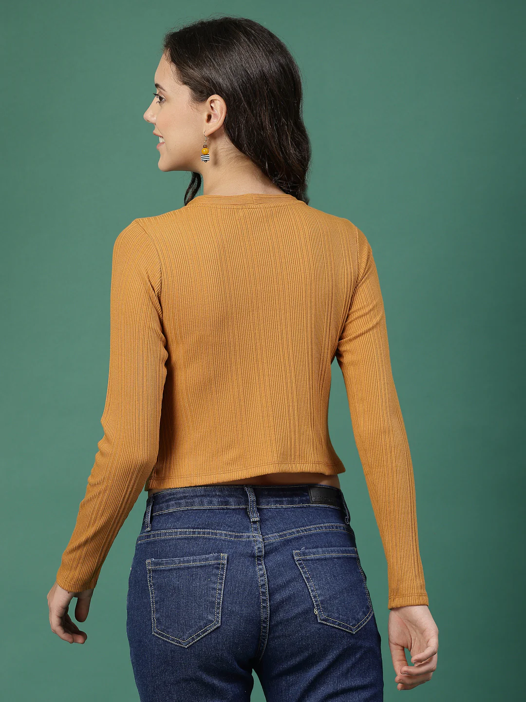 Women Brown Crop Top - Image 2