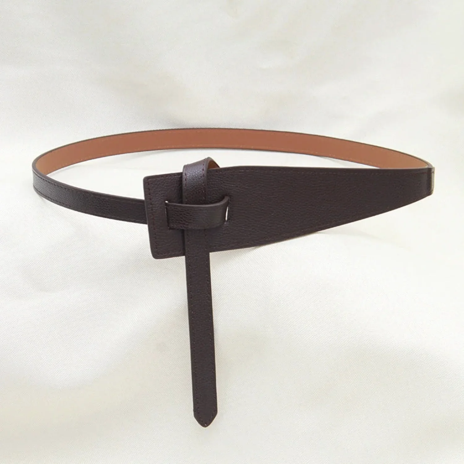 Women Brown Dark Brown Sculptural Wrap Belt - Image 2