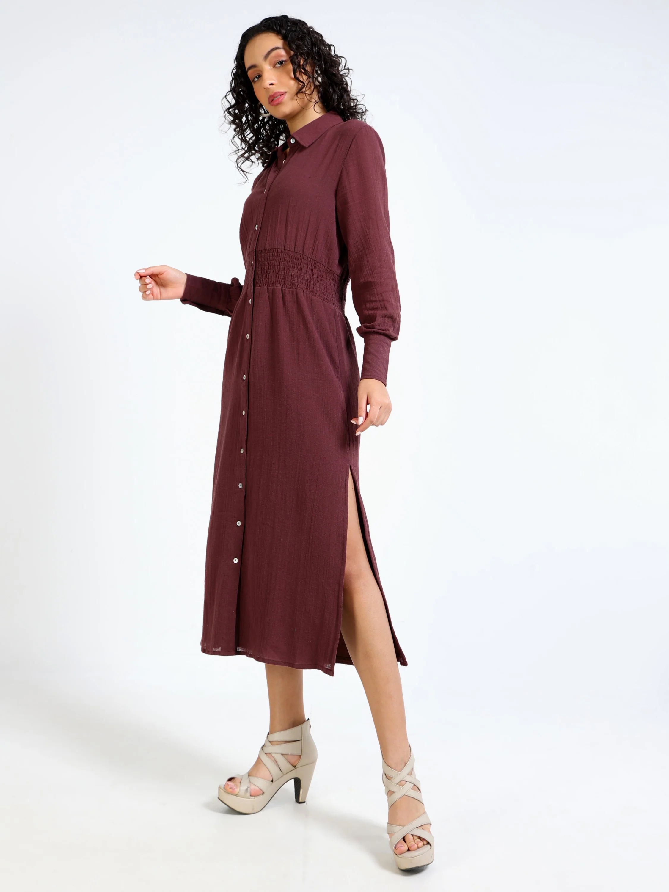 Women Button Down Maxi Dress - Image 2