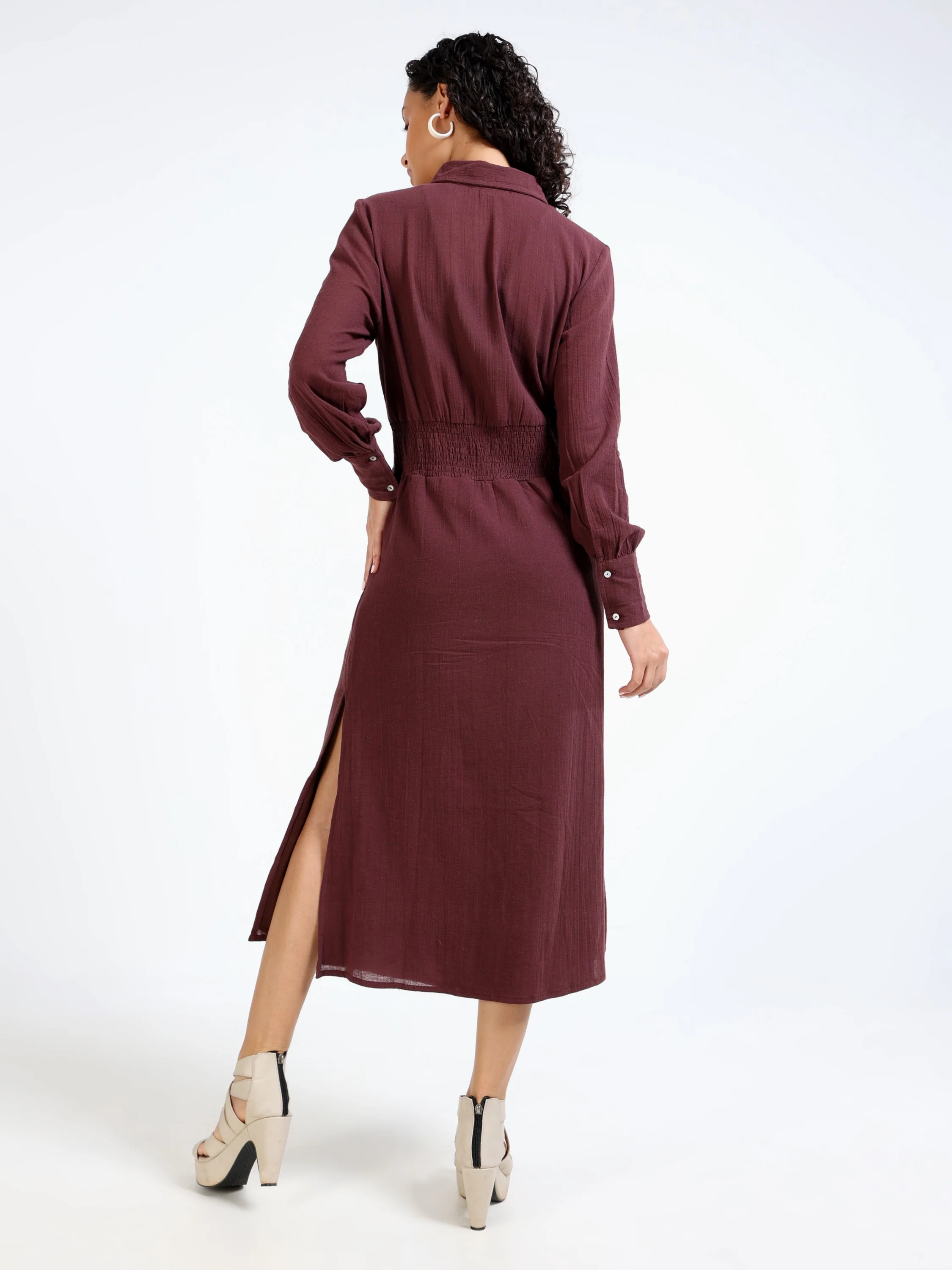 Women Button Down Maxi Dress - Image 3