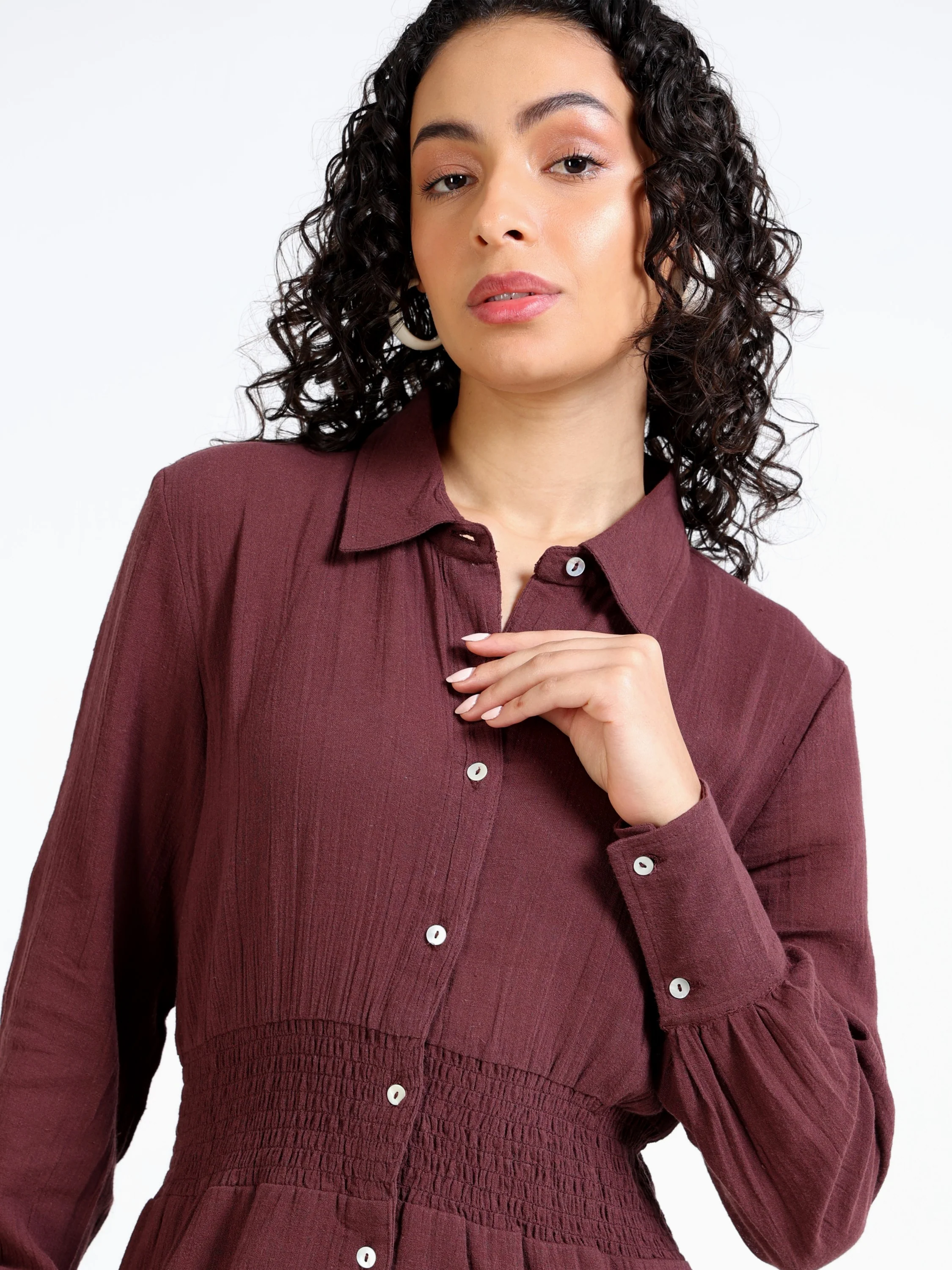 Women Button Down Maxi Dress - Image 4