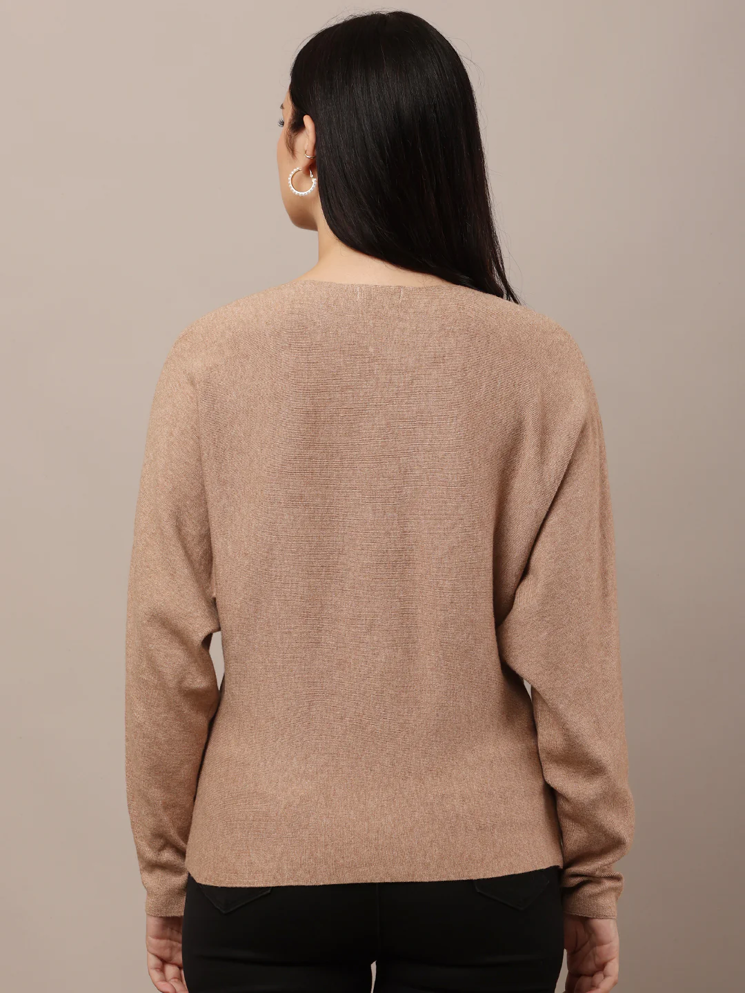 Women Brown Full Sleeve Sweater - Image 4