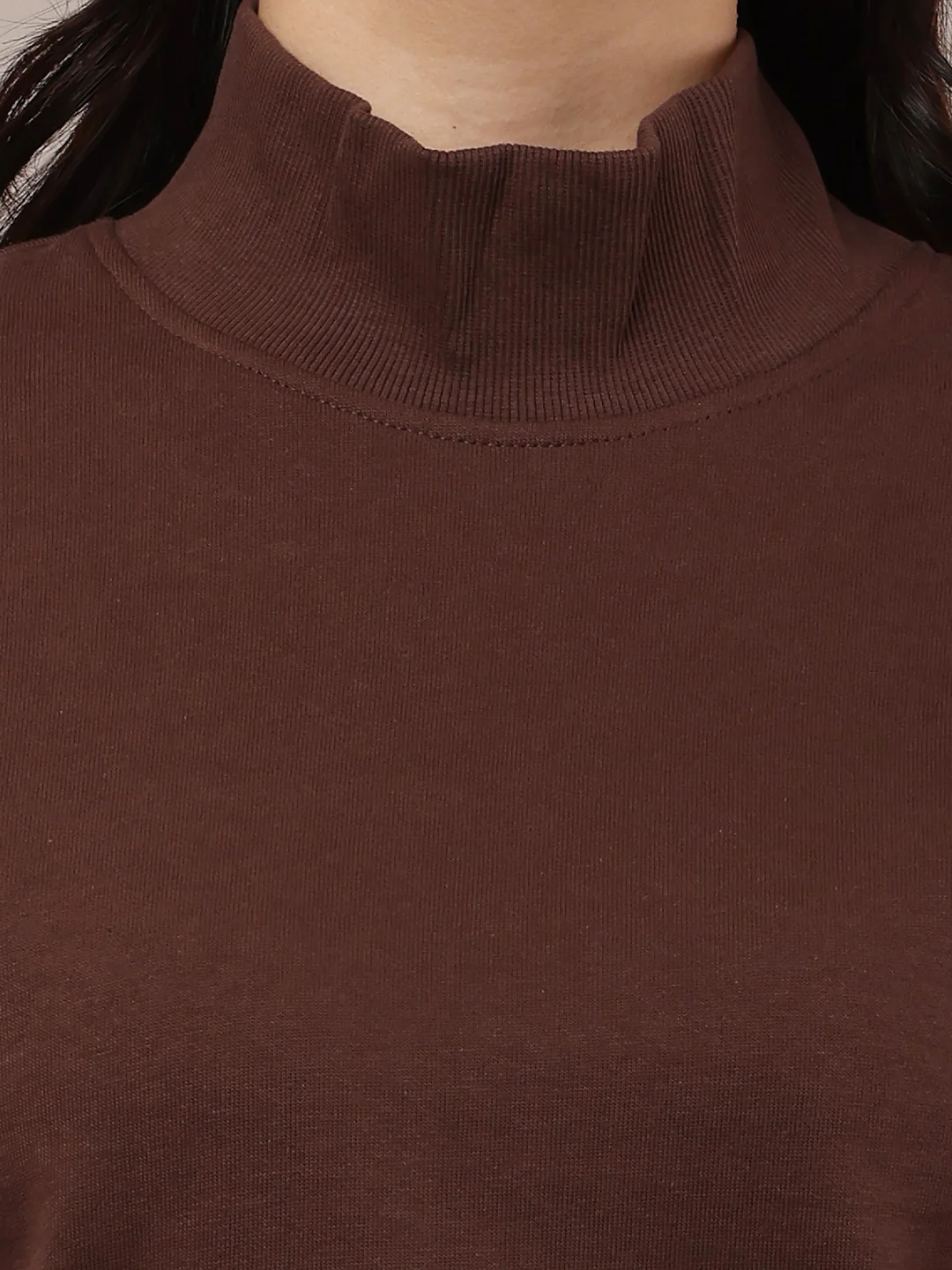 Women Brown Full Sleeve Sweatshirt - Image 4