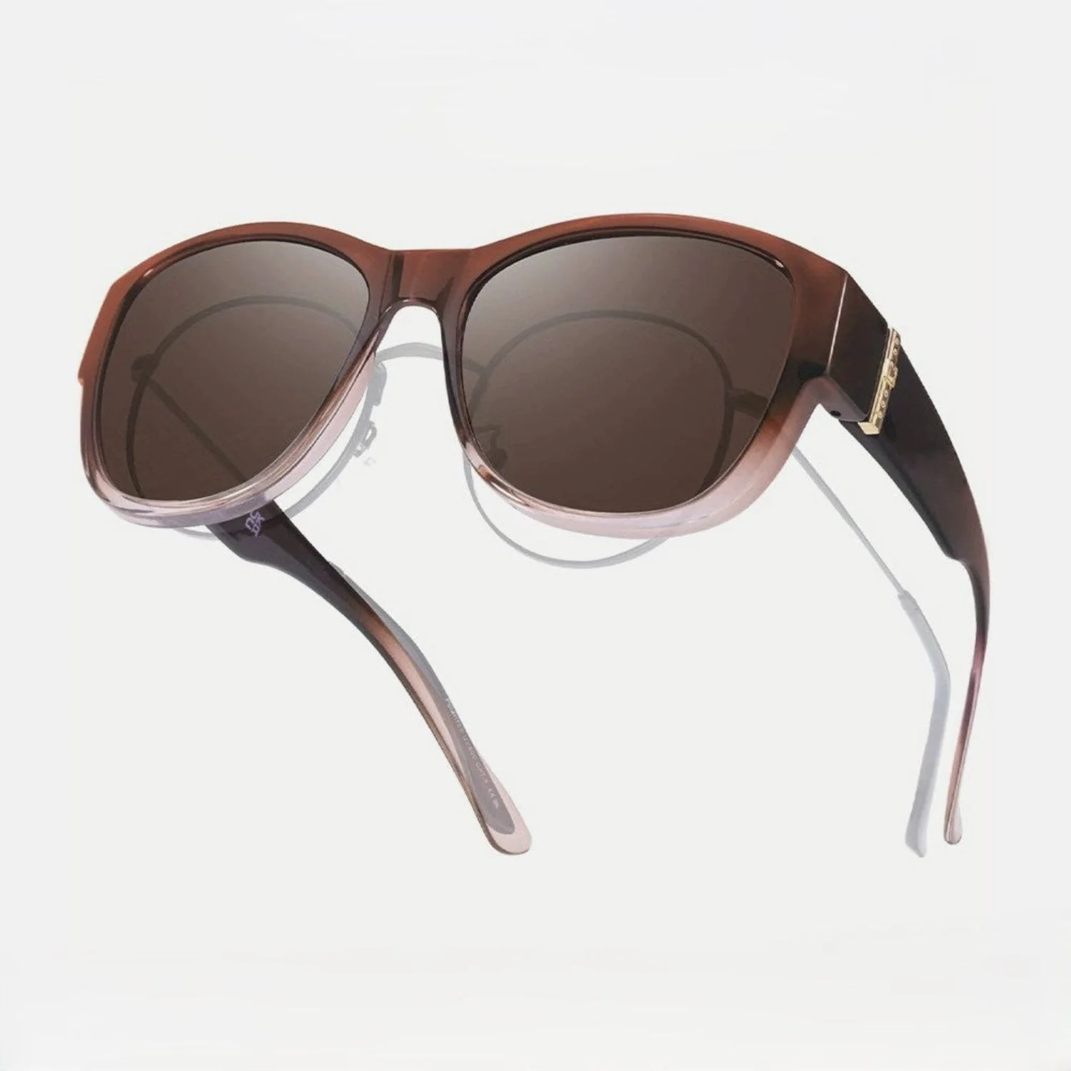 Women Brown Gradient Oversized Square Sunglasses