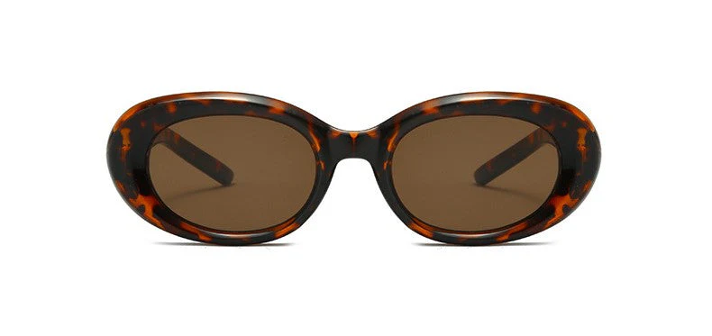 Women Brown Oval Lens Sunglasses - Image 2