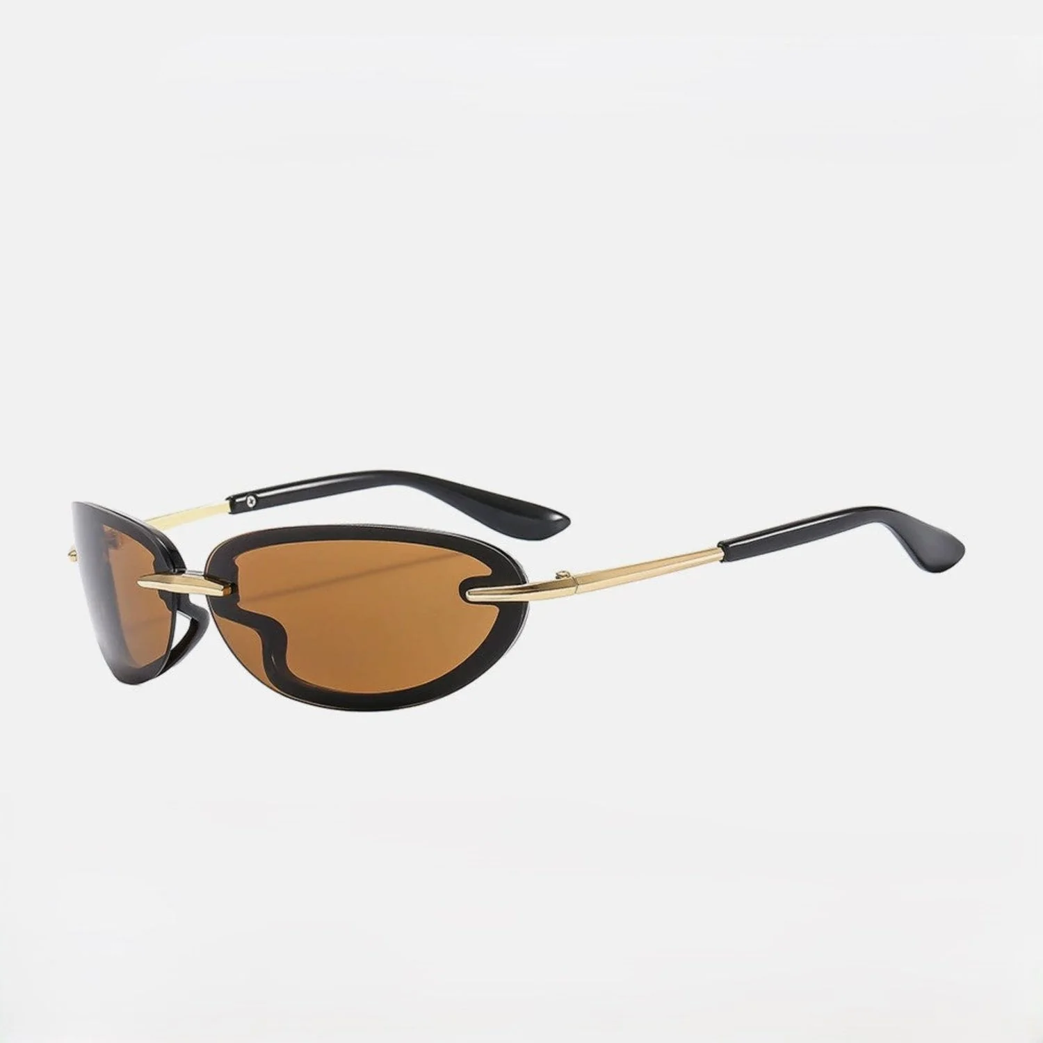 Women Brown Oval Lens Sunglasses - Image 2