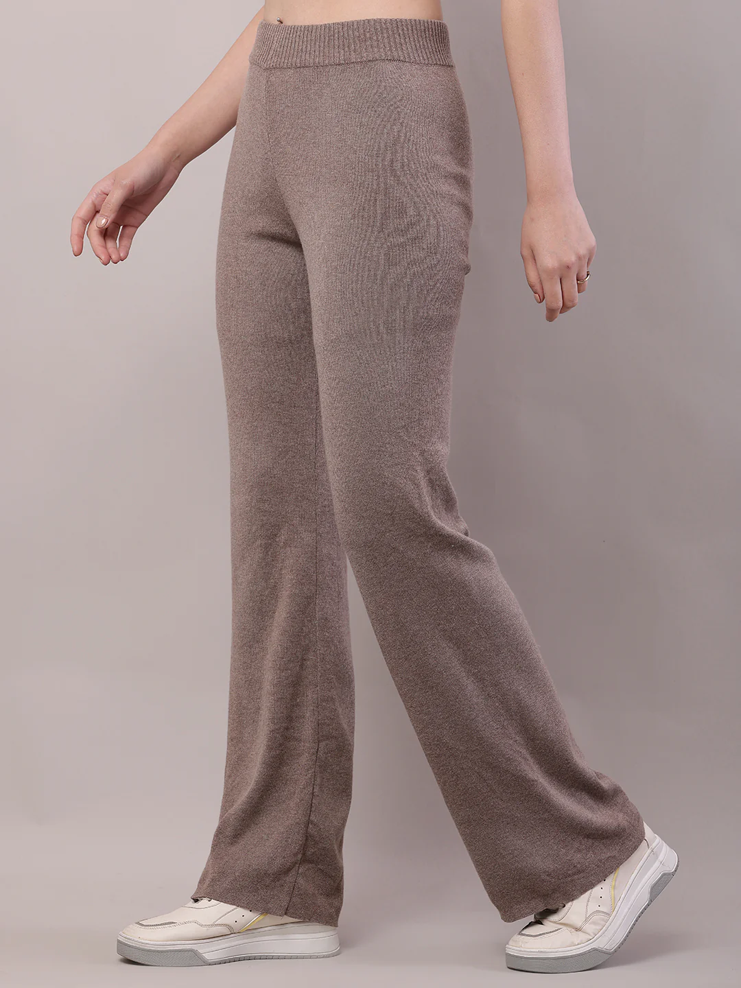 Women Brown Polyester Fleece Warm Trouser - Image 2