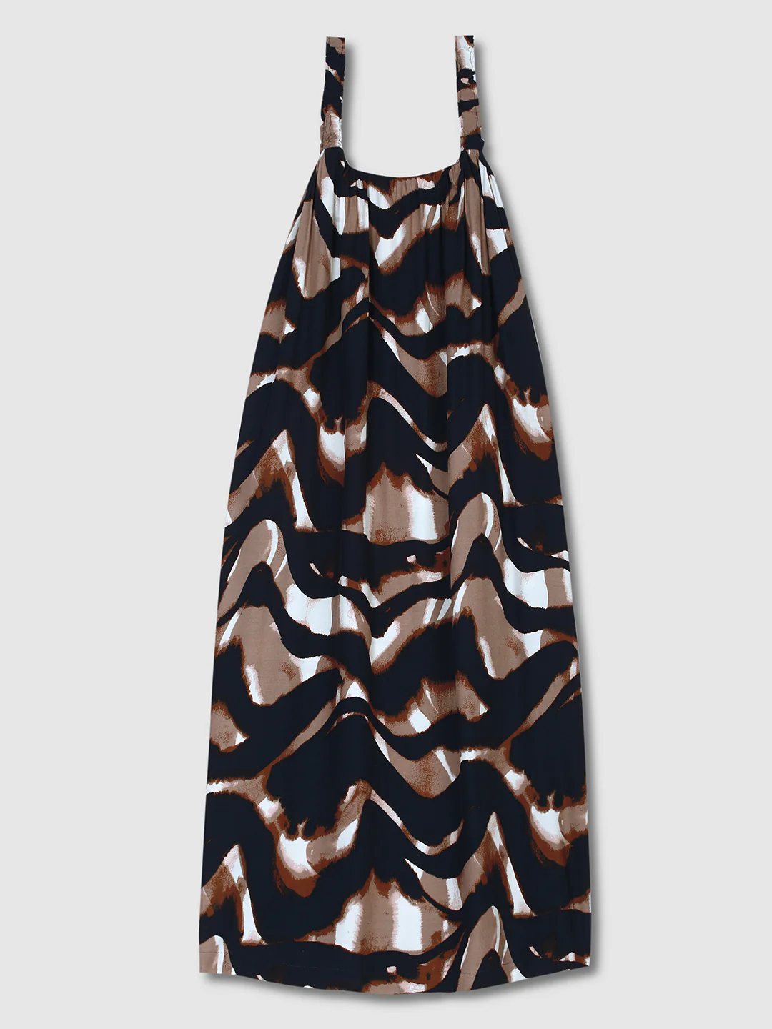 Women Brown Flared Maxi Fit Dress - Image 7