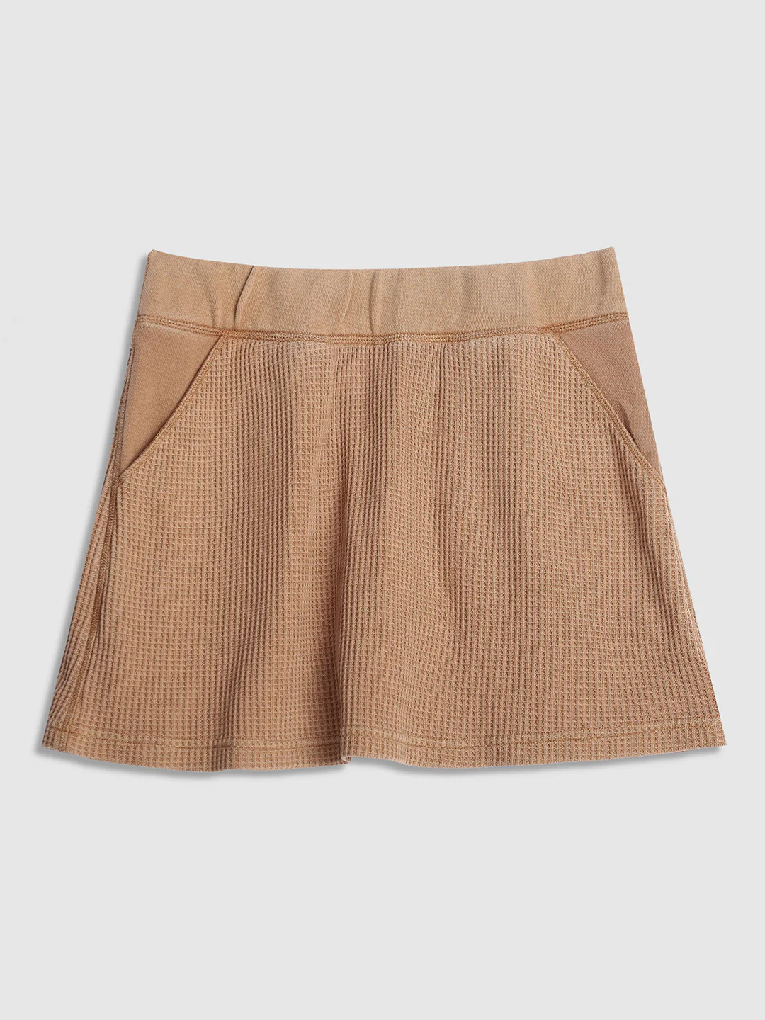 Women Brown Waffle Textured Skirt - Image 7