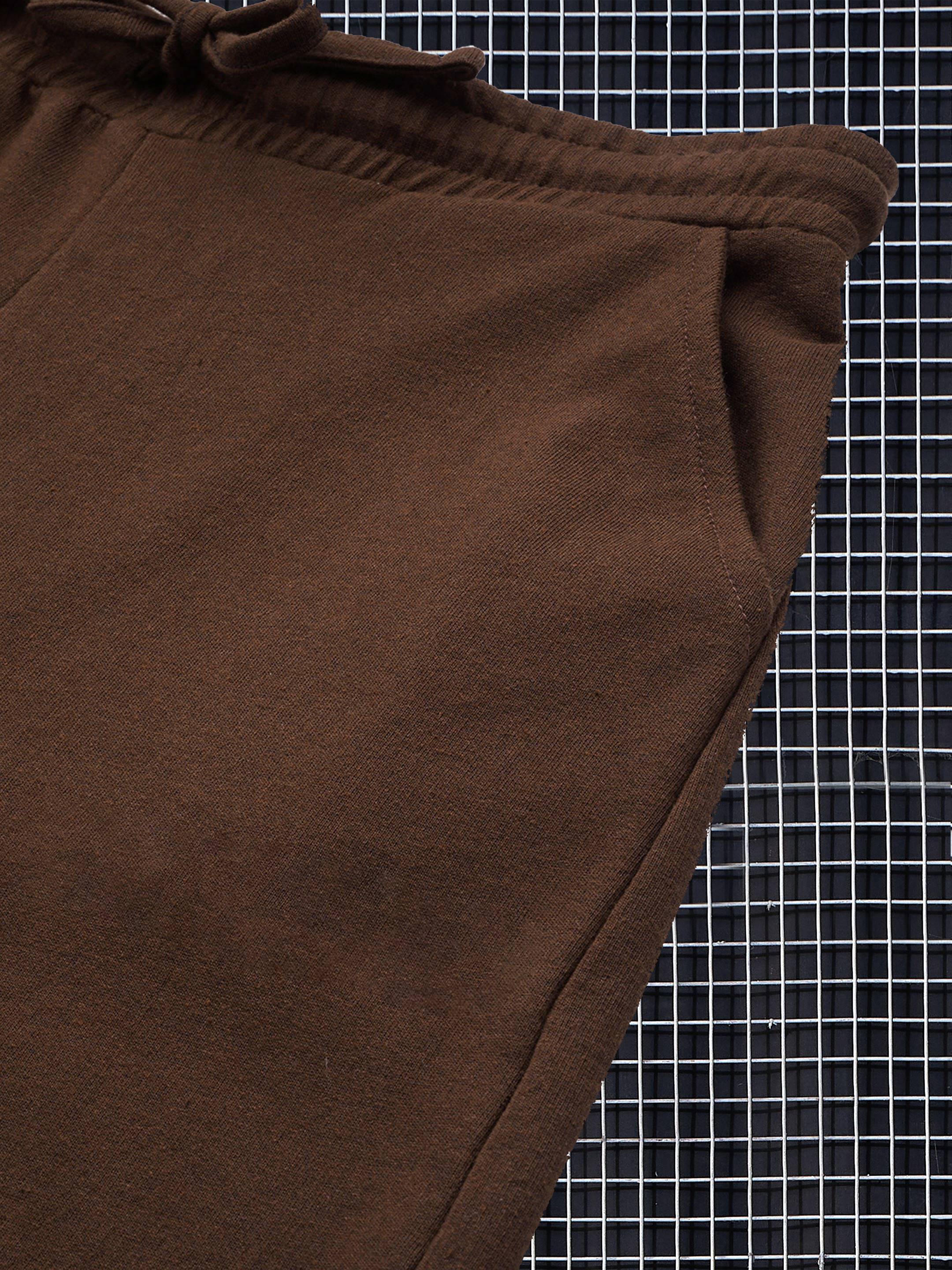 Women Brown Terry Track Pants - Image 3
