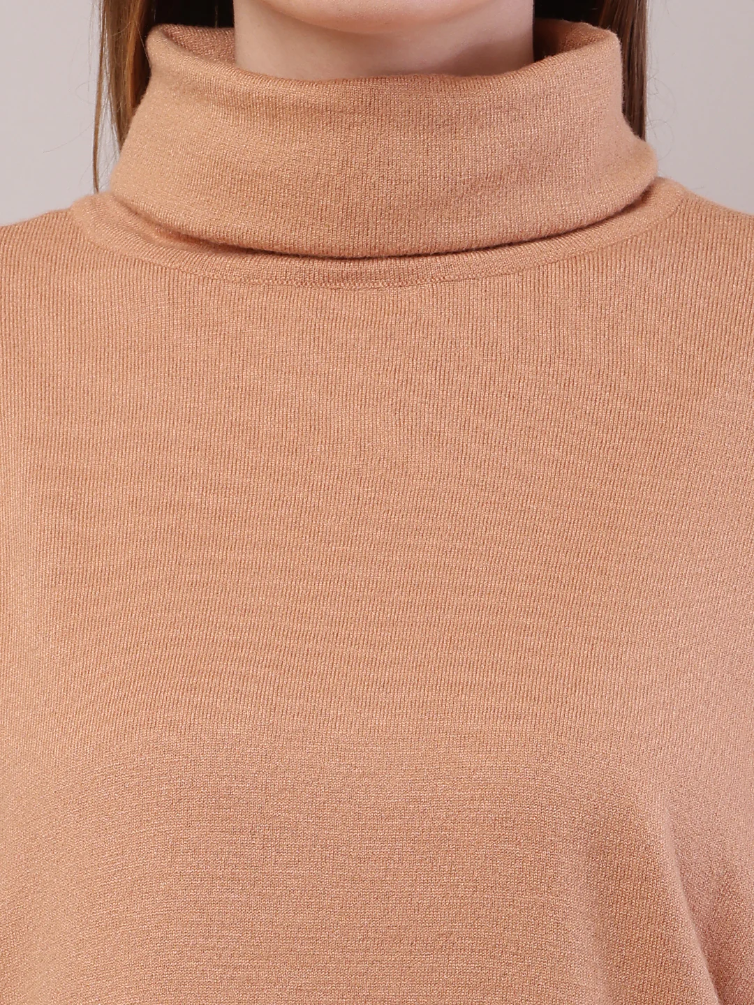 Women Brown Viscose Full Sleeve High-Neck Sweater - Image 5