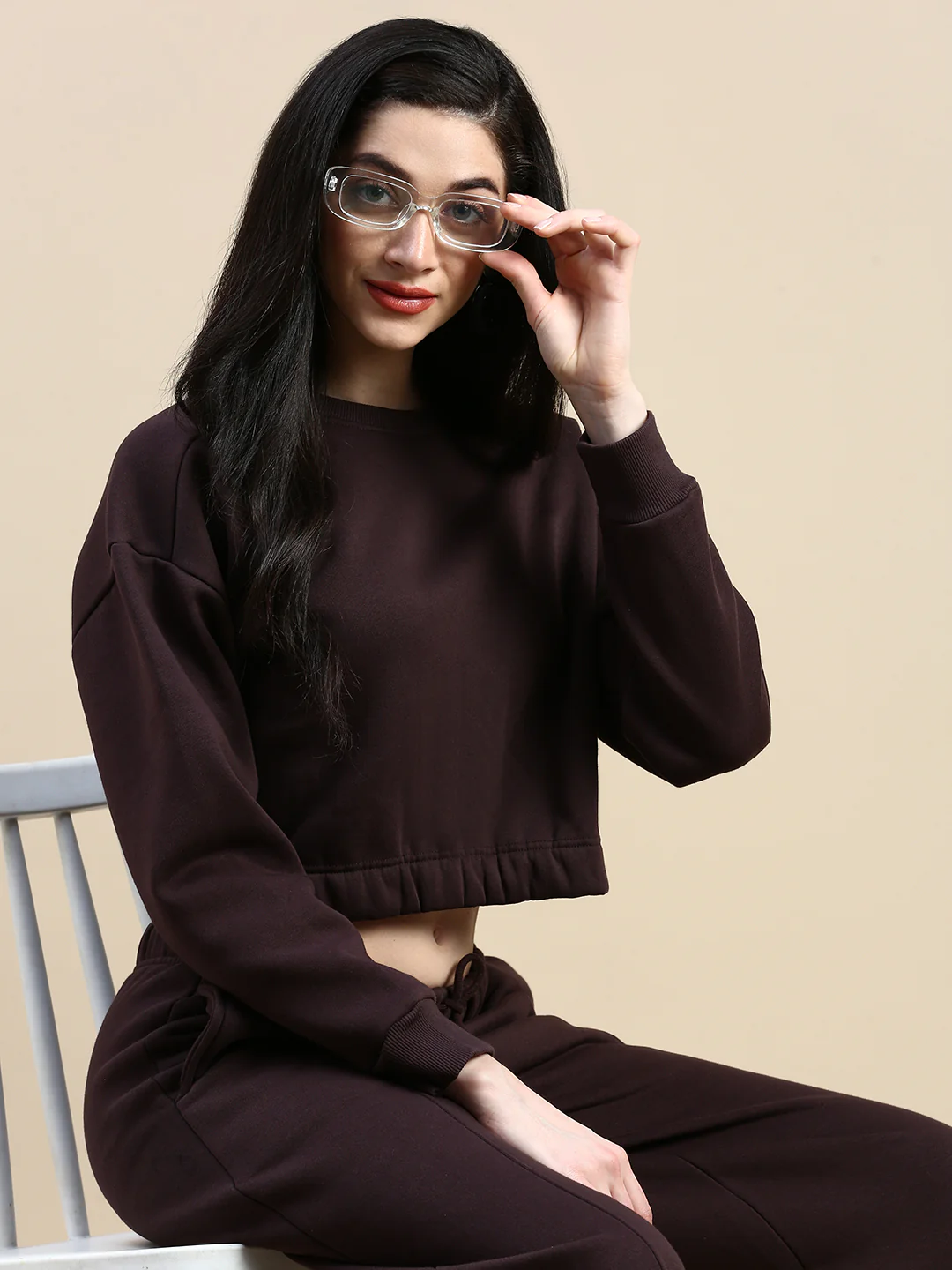 Women Brown Winter Sweatshirt - Image 3