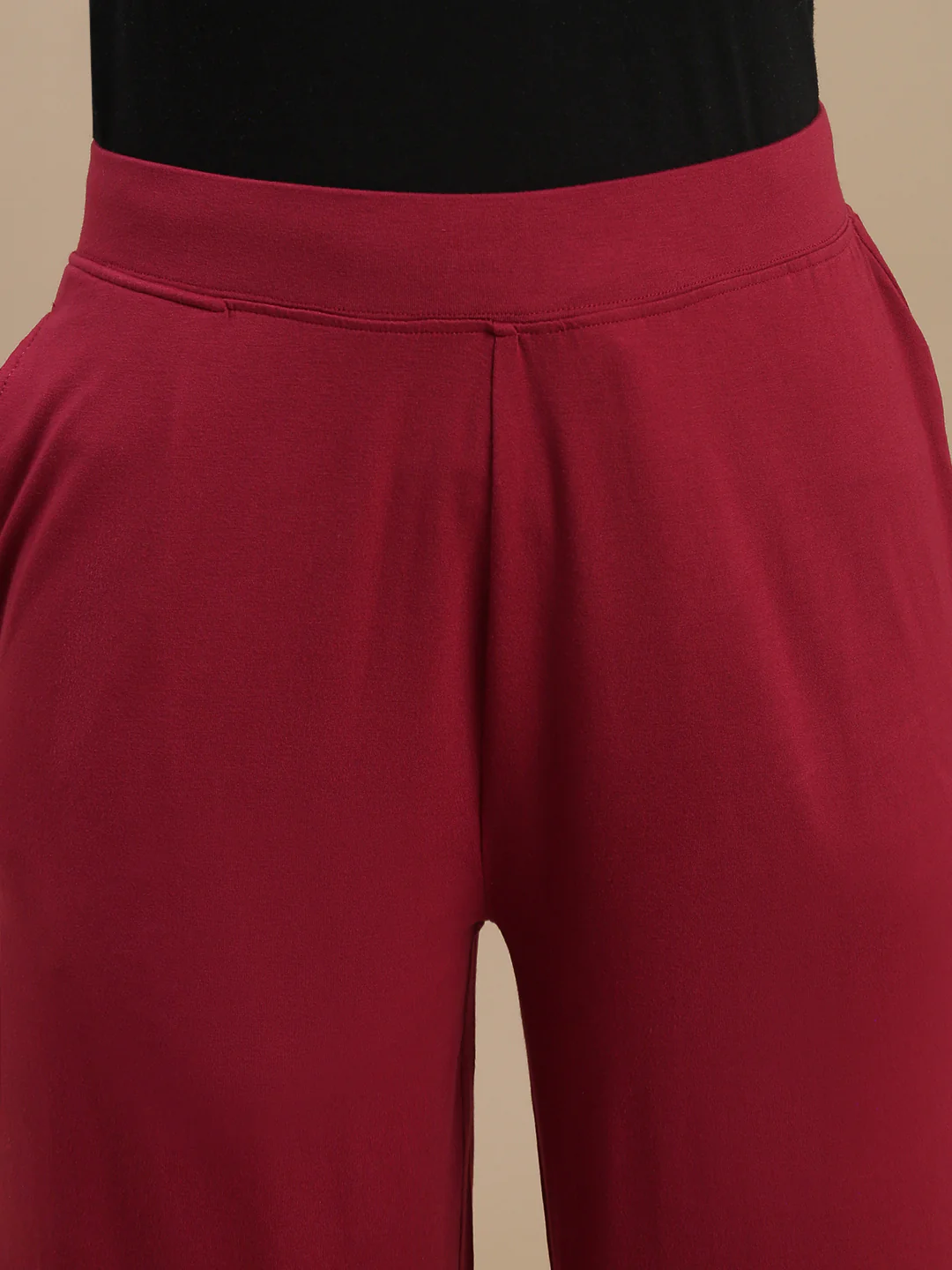Women Burgundy Palazzos - Image 3