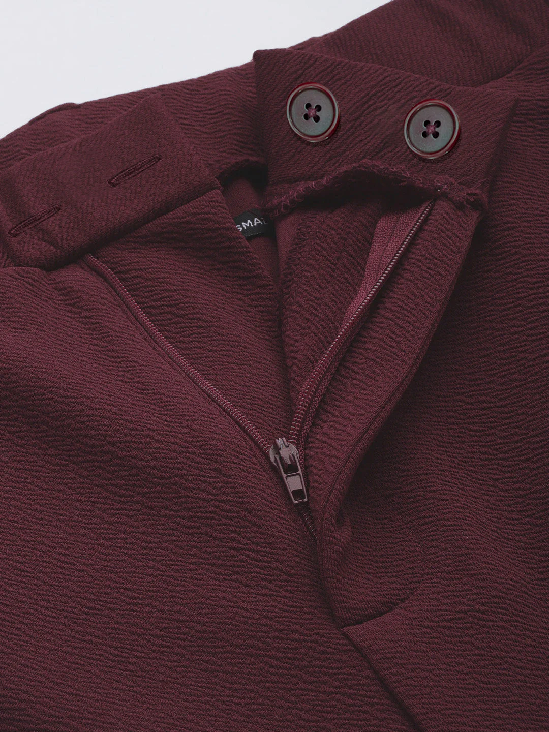 Women Burgundy Bell Bottom Knitted Pants - Image 4